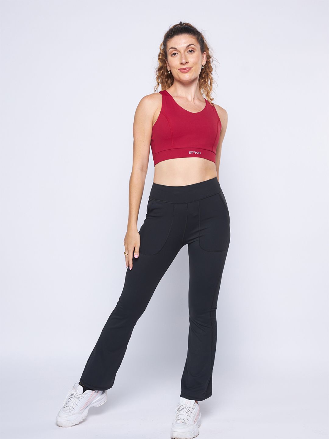 

STRCH Half Coverage Solid Bra, Maroon