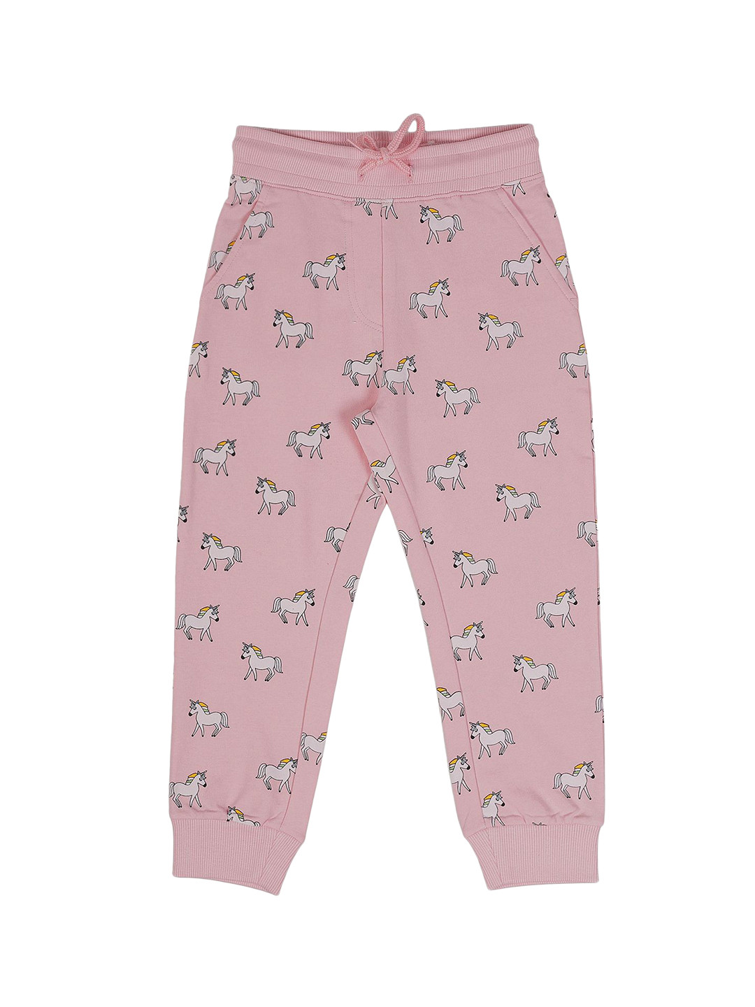 

PLUM TREE Girls Unicorn Printed Pure Cotton Joggers, Pink