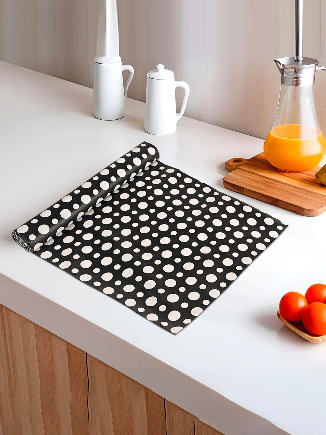 

Kuber Industries Black & White Water Resistant Shelf Liner Organiser