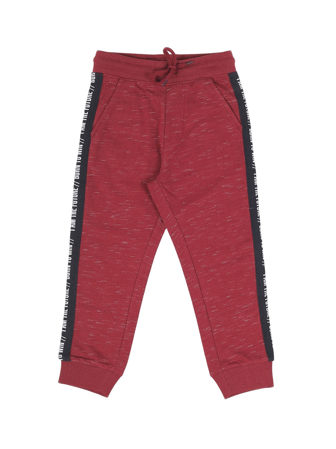 

PLUM TREE Boys Pure Cotton Mid Rise Joggers, Burgundy