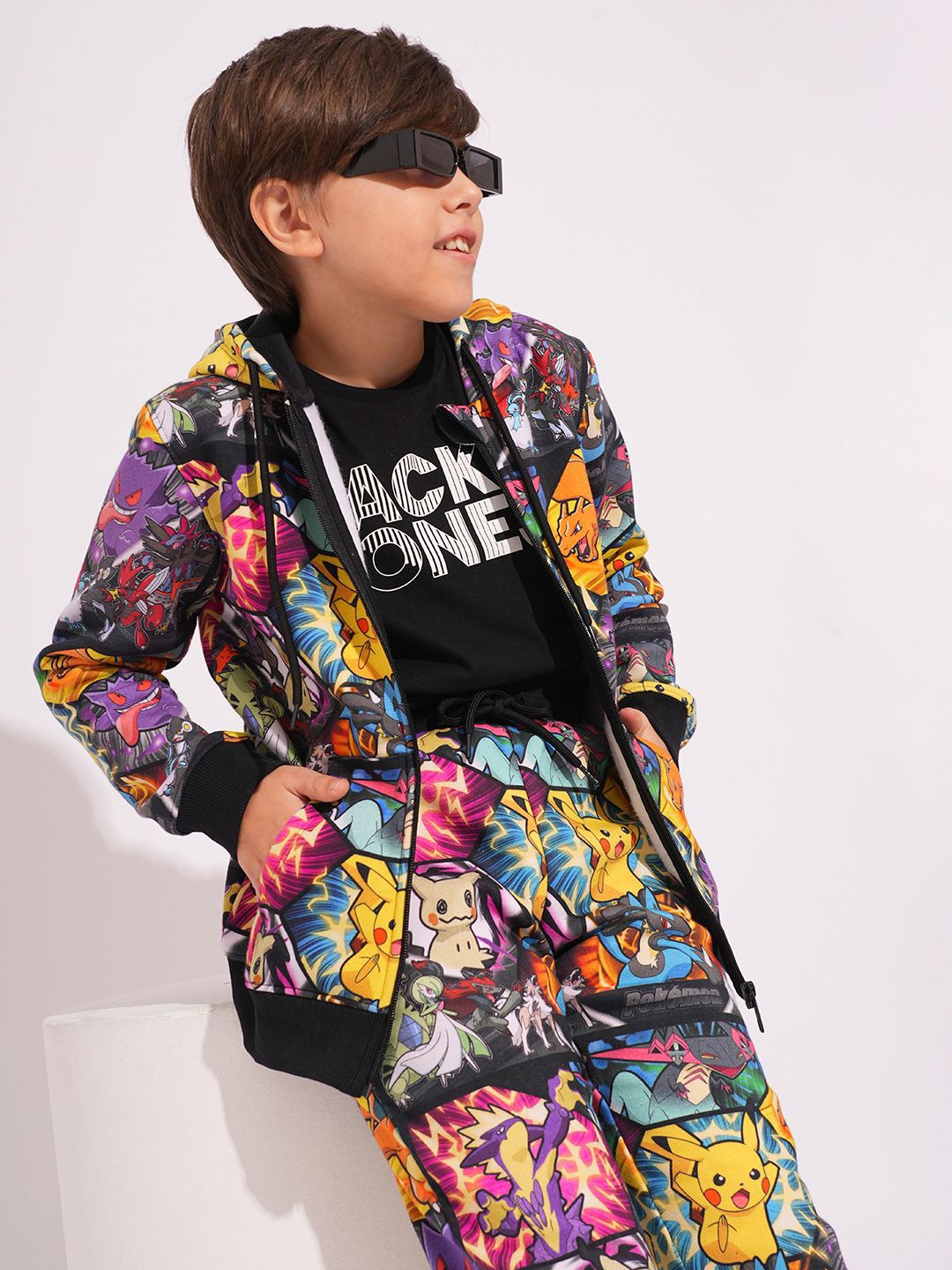 

Jack & Jones Junior Boys Graphic Printed Hood Cotton Front-Open Sweatshirt, Orange