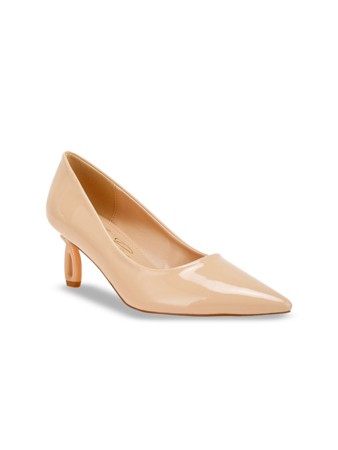 

London Rag Women Leather Block Pumps, Beige