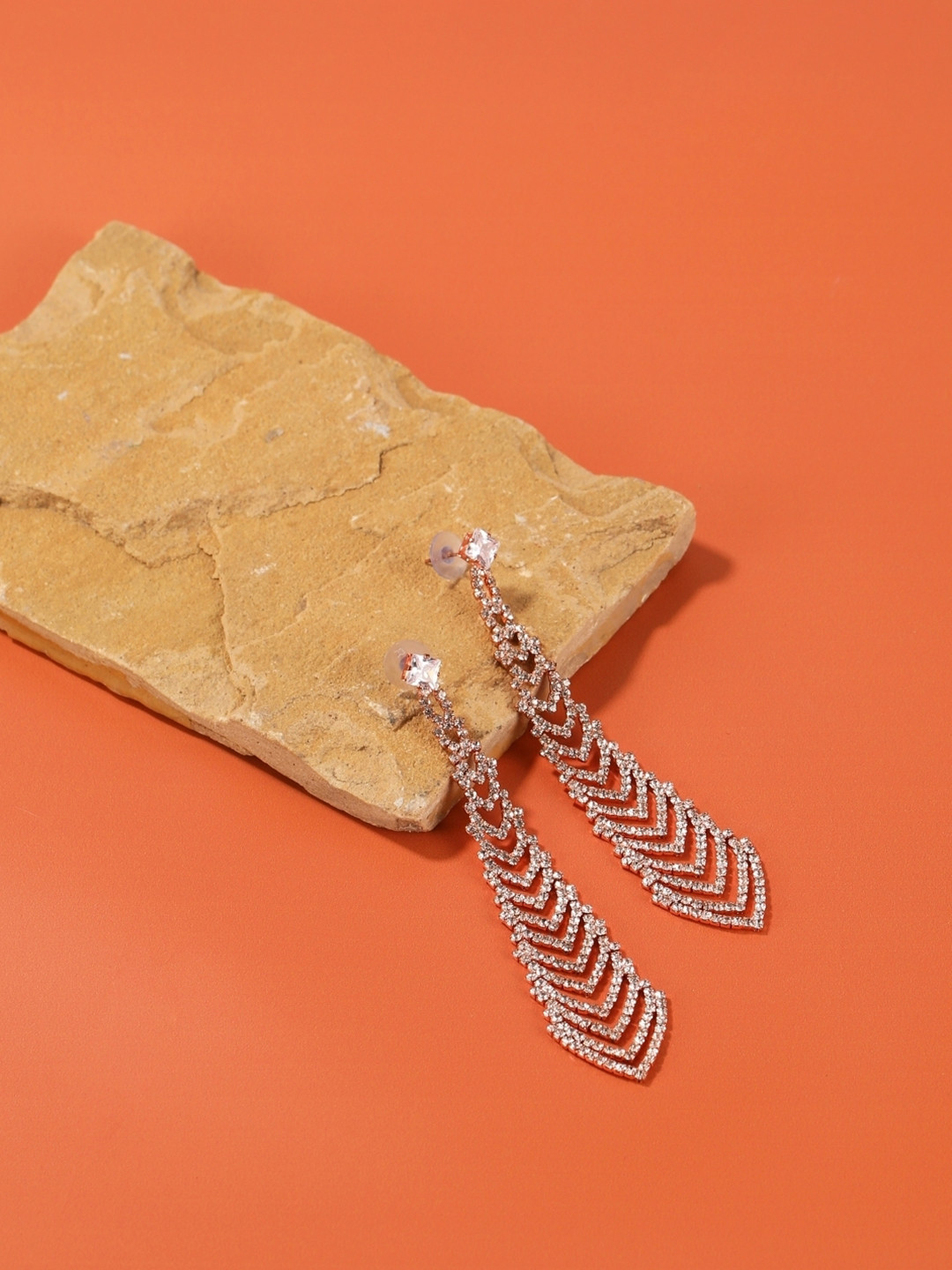 

KPOP Contemporary Drop Earrings, Rose gold