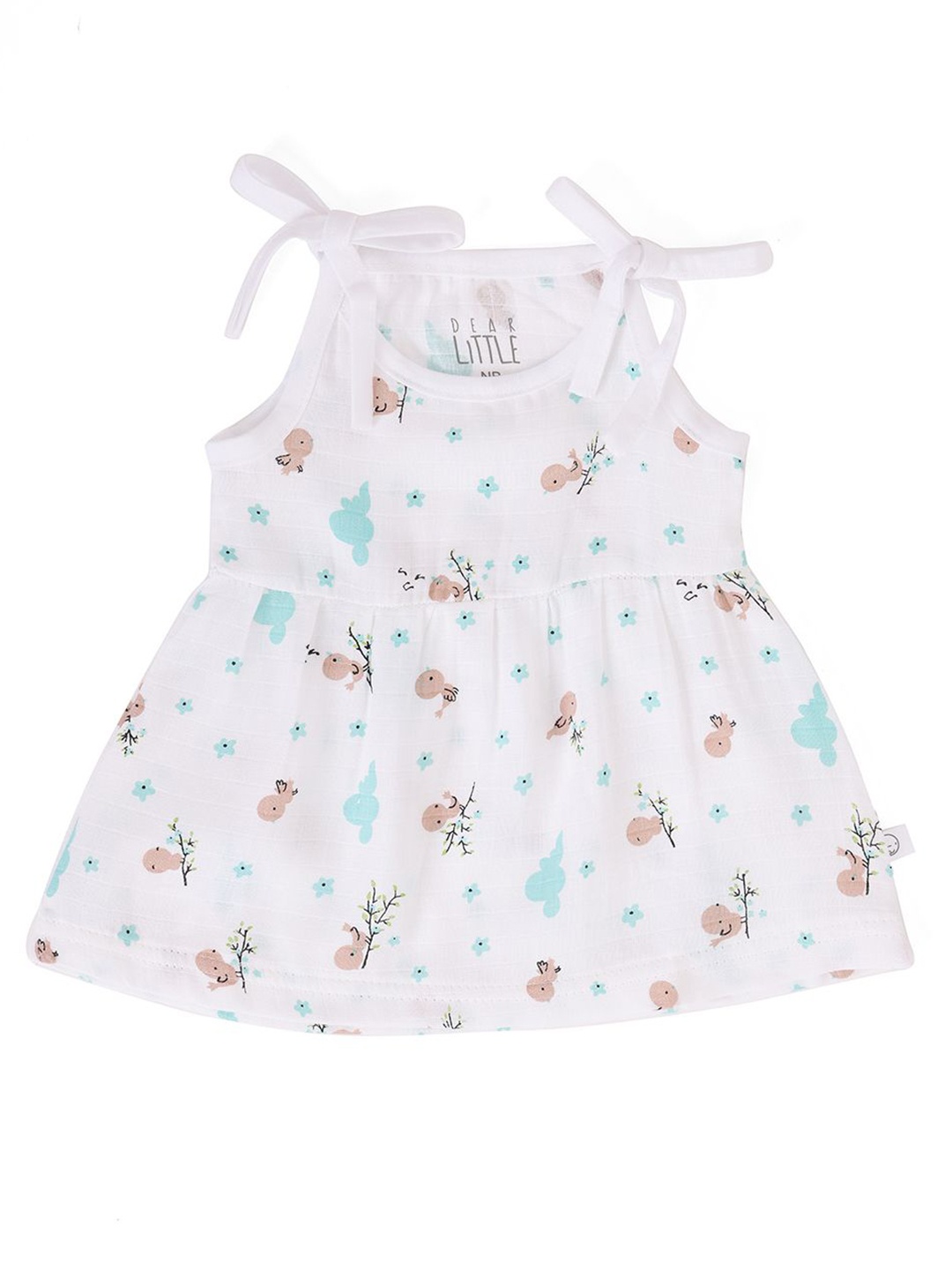 

Dear Little Girls Conversational Printed A-Line Cotton Dress, White