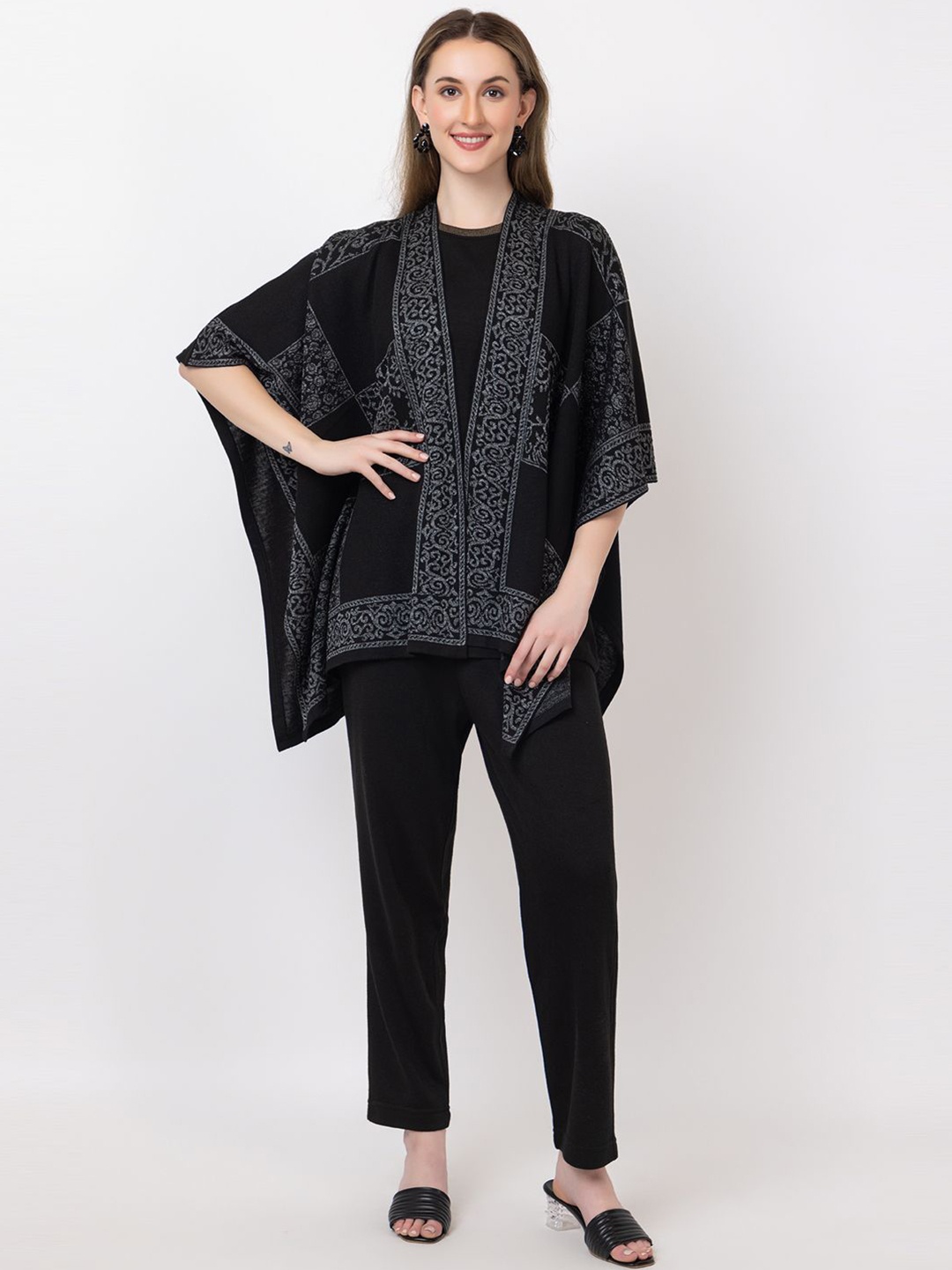 

KEIKO Women V-Neck Shrug, Black