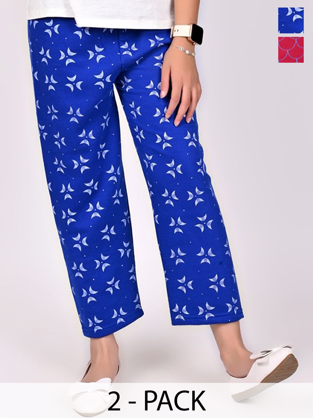

BAESD Girls Pack Of 2 Printed High Rise Trouser, Blue