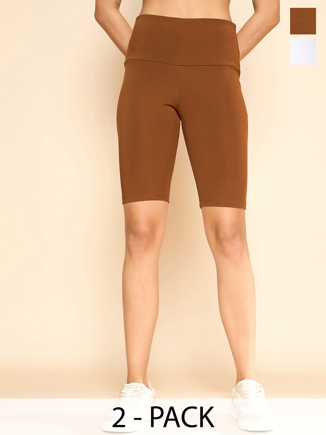 

COLOR CAPITAL Women Pack Of 2 High Rise Gym Tights, Rust
