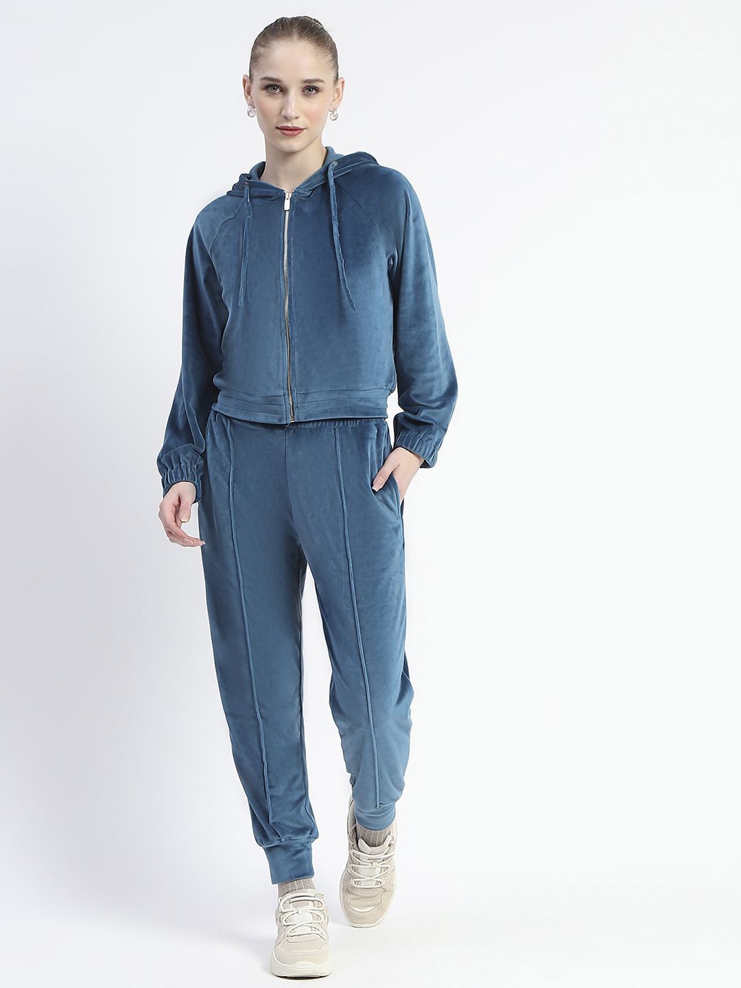 

Madame Hooded Long Sleeves Sweatshirt & Jogger With Top, Teal