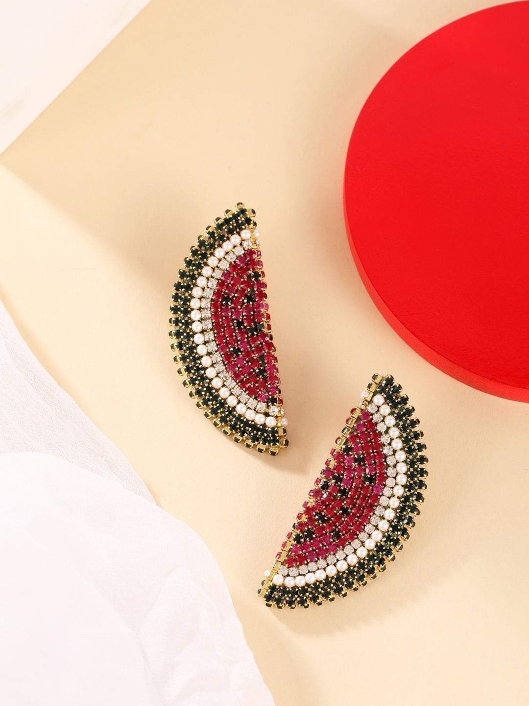 

KPOP Gold-Plated Rhinestone Studded Contemporary Drop Earrings