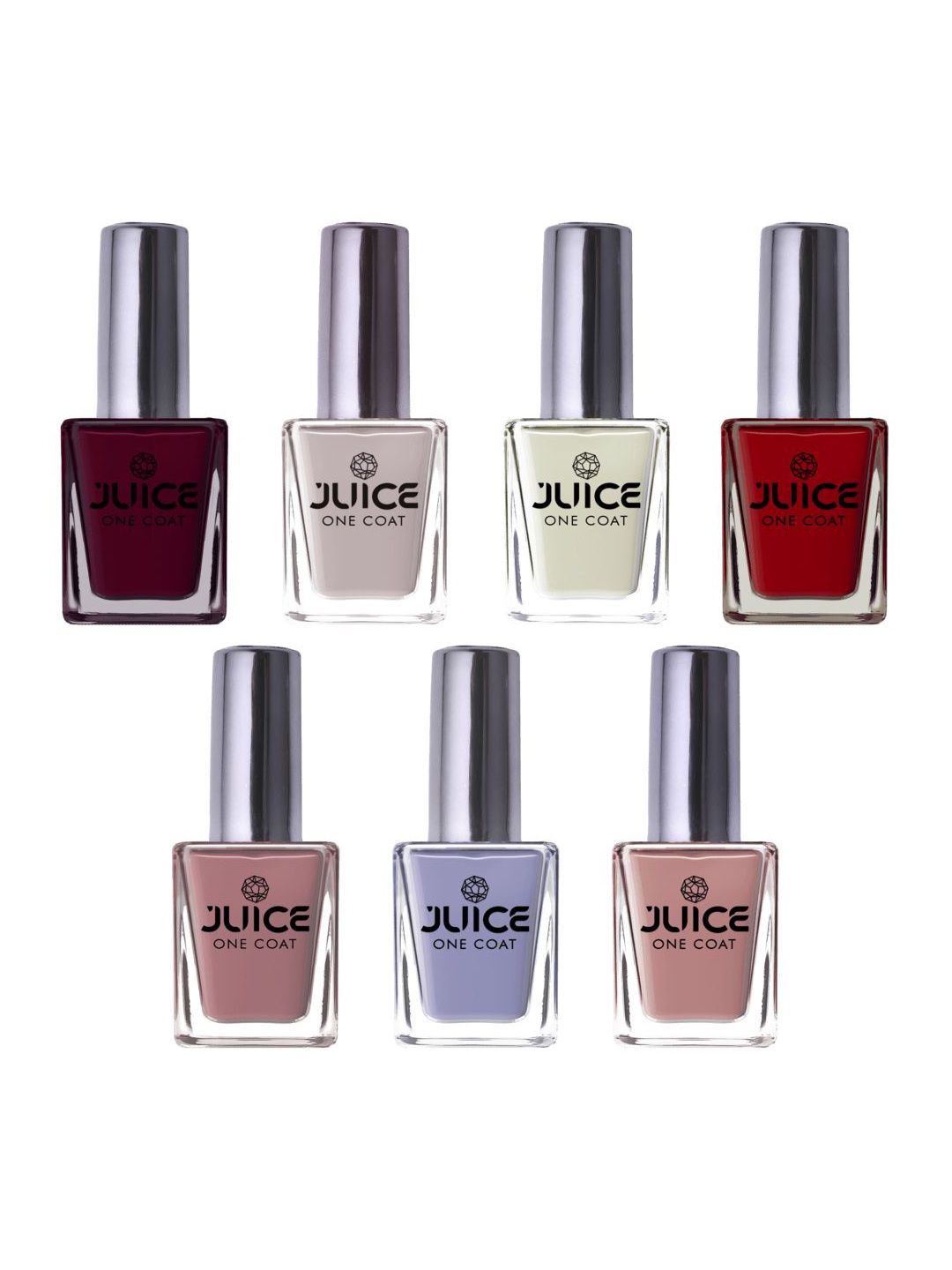 

JUICE Set Of 7 One Coat Longlasting Finish with Quick Dry Nail Paint - 11 ml Each, Pink