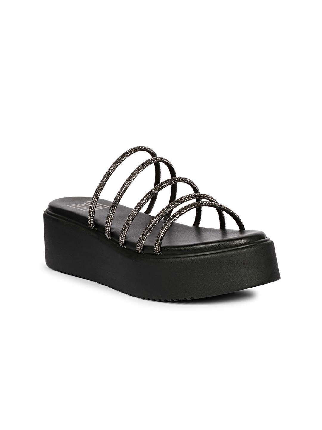 

Viviblu Women Leather Platform Sandals, Black