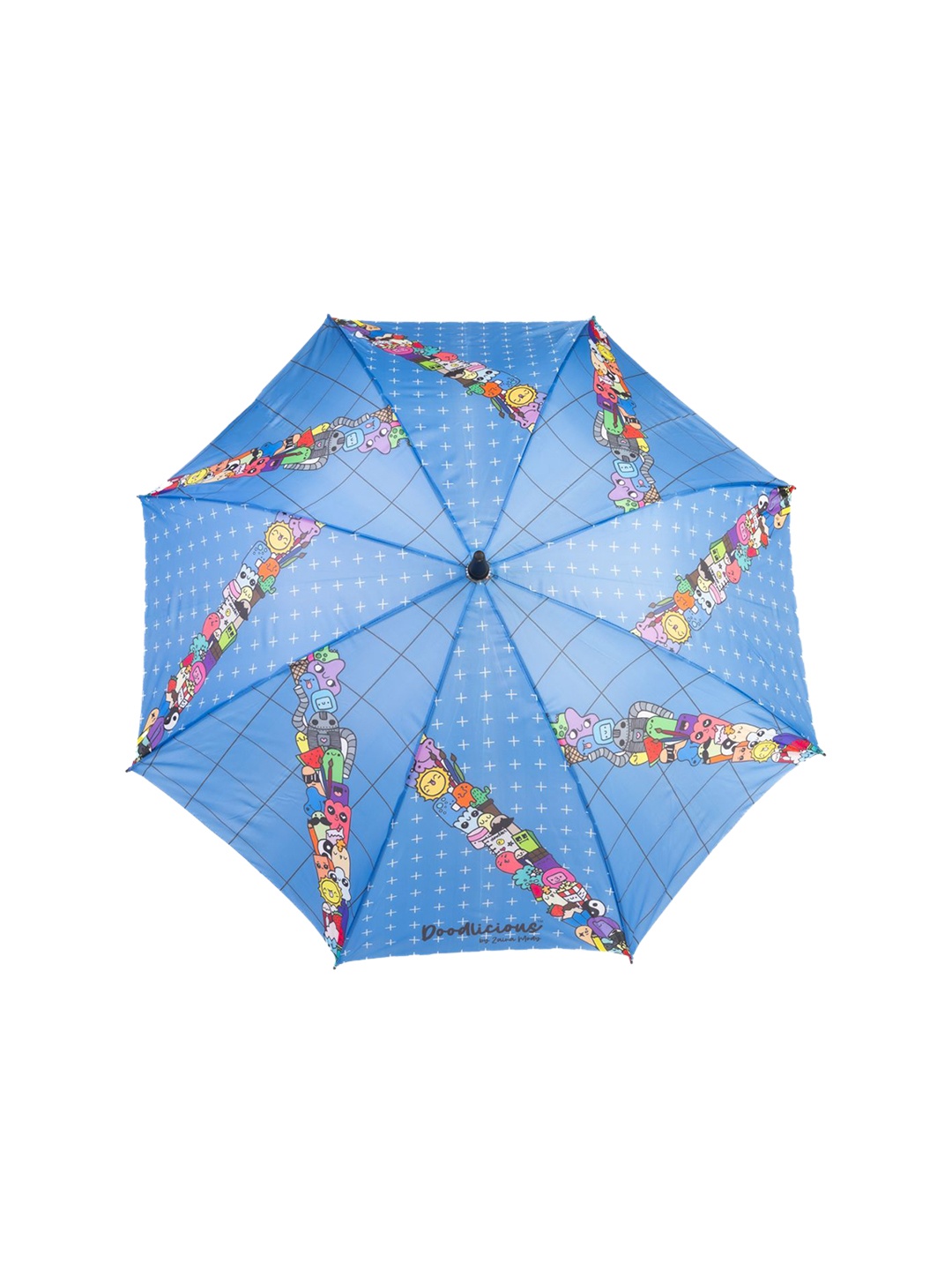 

Doodlicious Self Design Semi-Automatic Non-Foldable Umbrellas, Blue