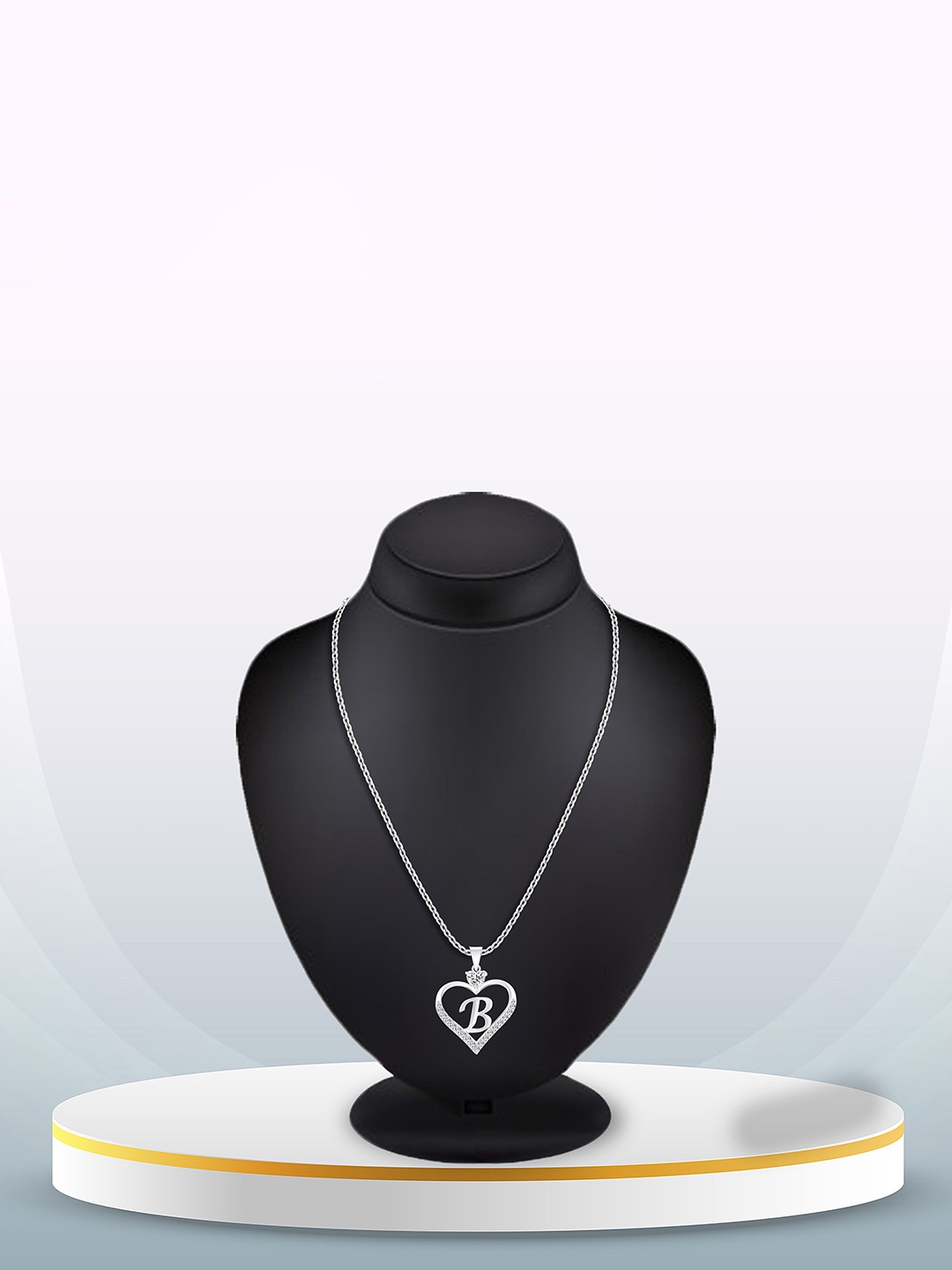 

Heer Collection Silver-Plated Heart Shaped Cubic Zirconia Pendant With Chain