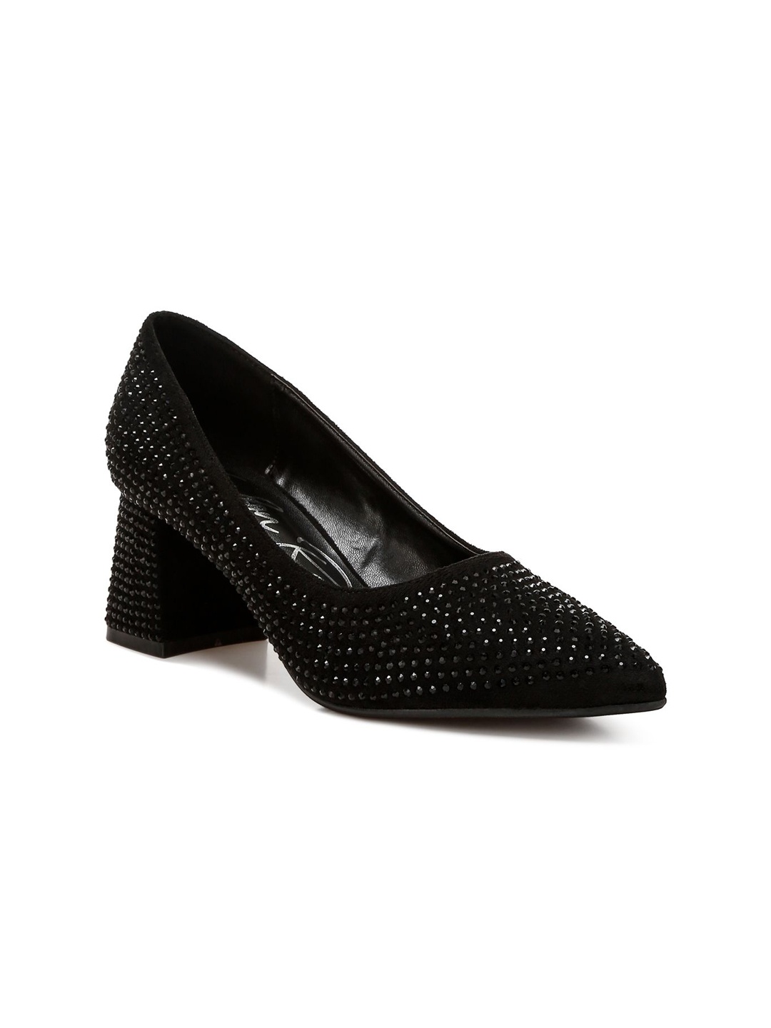

London Rag Textured PU Block Pumps for women, Black