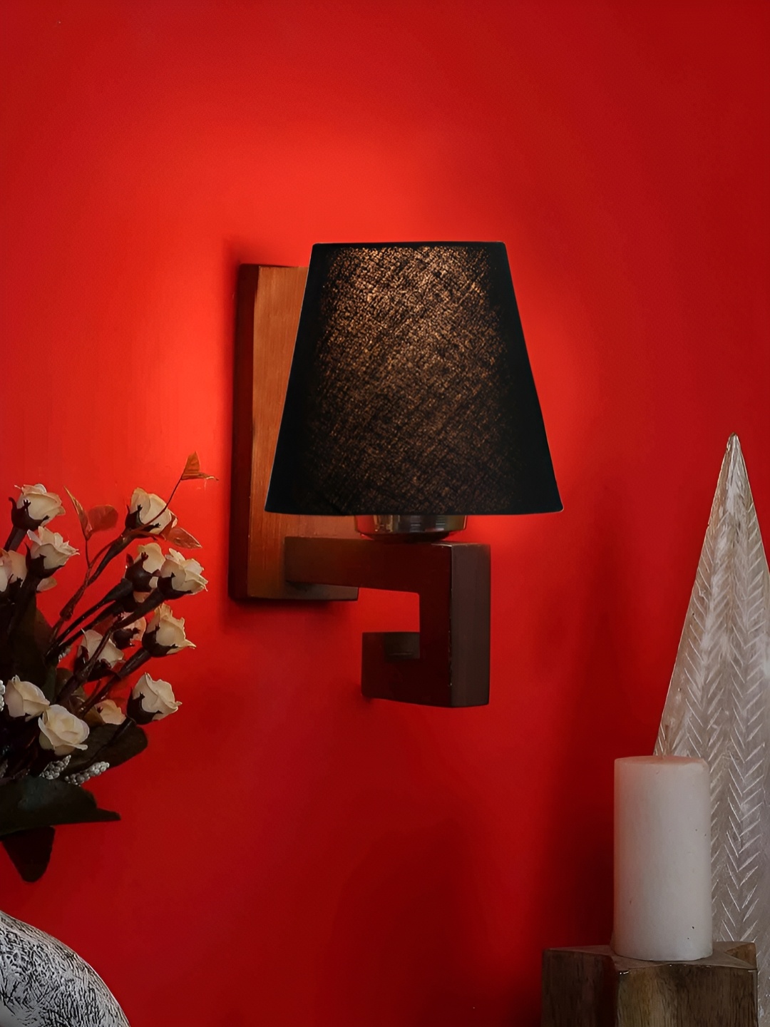 

Devansh Black & Brown Frustum Shaped Contemporary Glass Wall Lamp