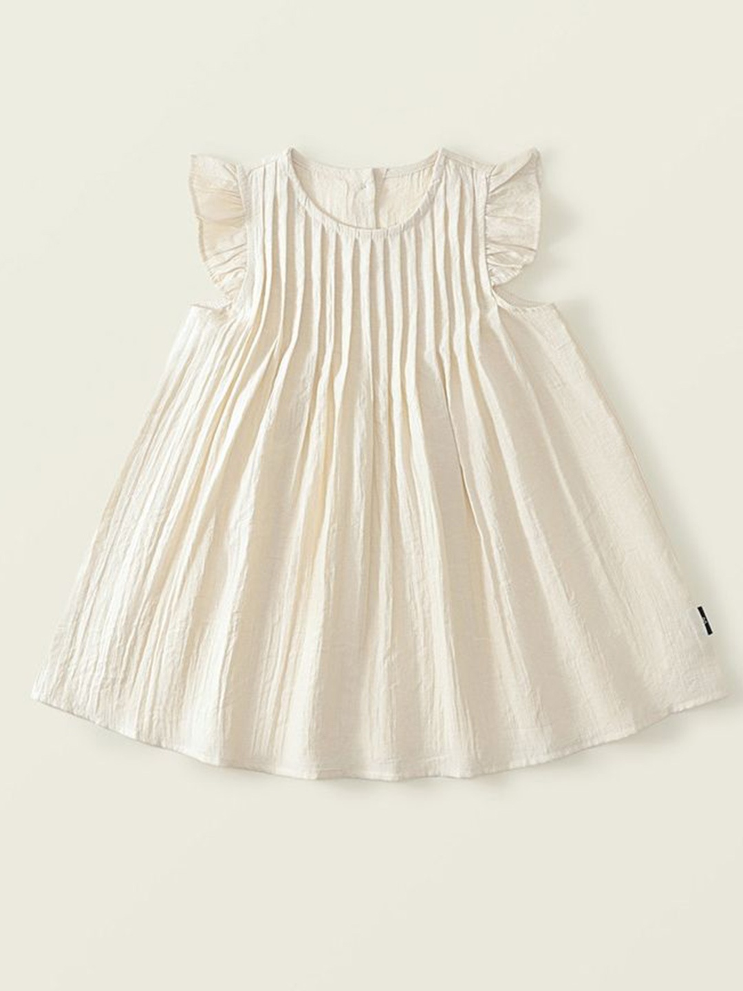 

LULU & SKY Girls Flutter Sleeve A-Line Dress, Beige