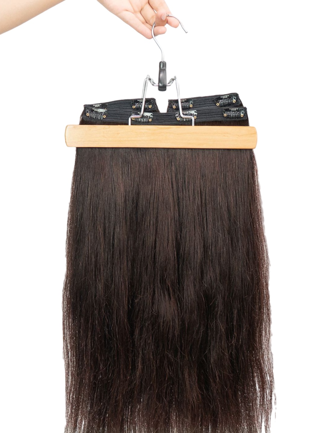 

GEMERIA HAIR Clip-In Straight Locks Hair Extension - Dark Brown