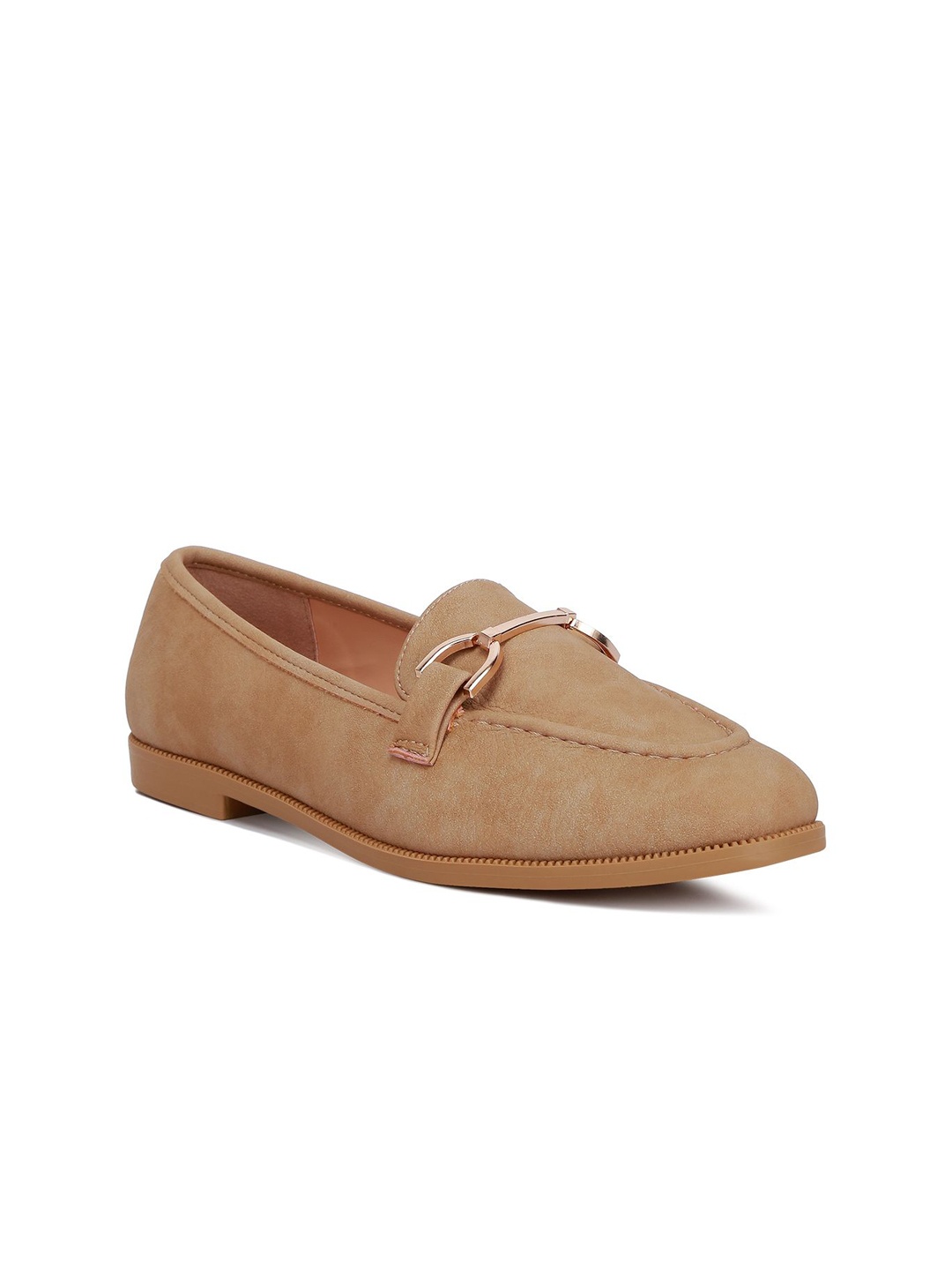 

London Rag Women Solid Leather Slip-On Sneakers, Beige