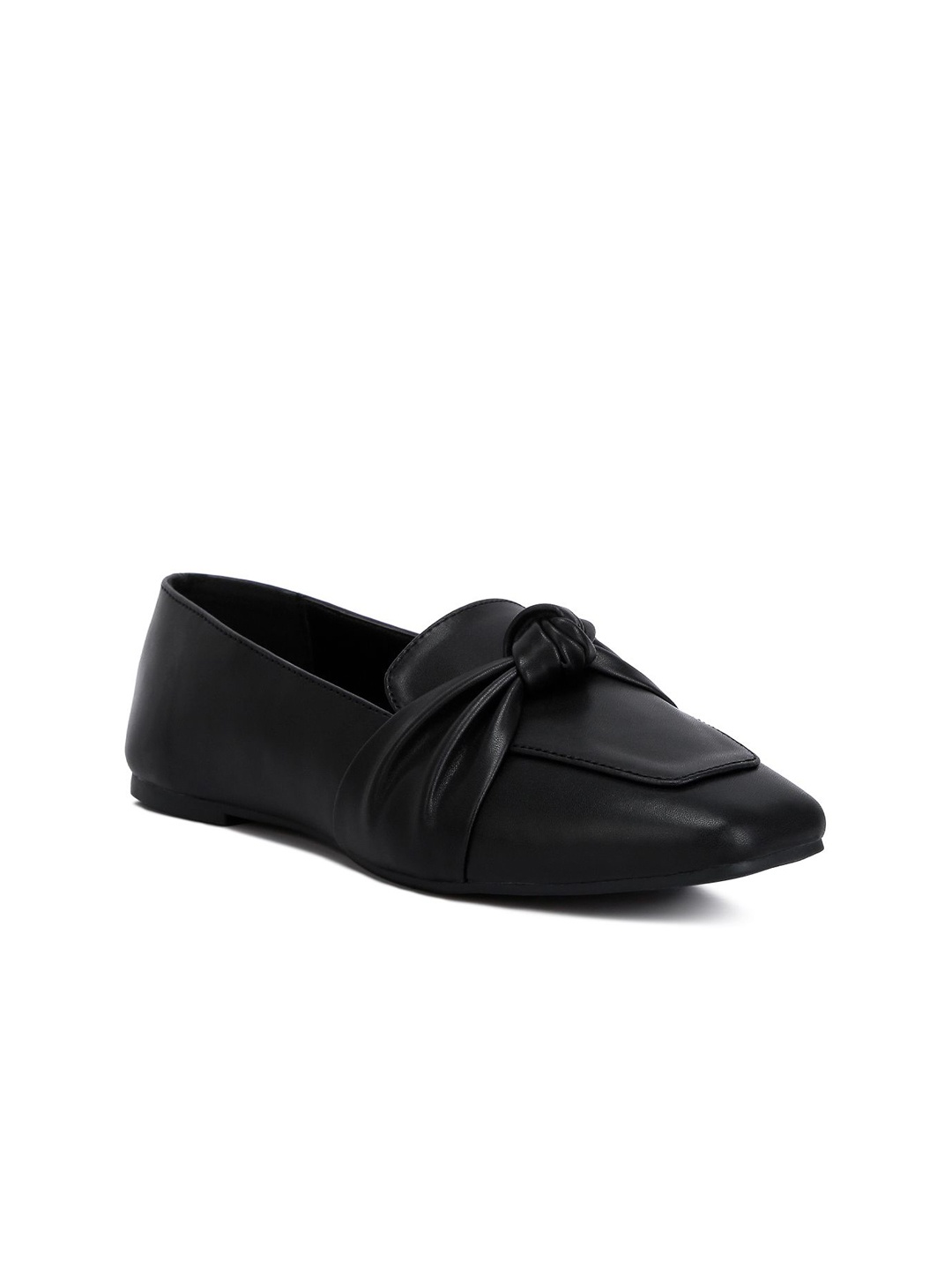 

London Rag Women Leather Slip-on Casual Loafers, Black