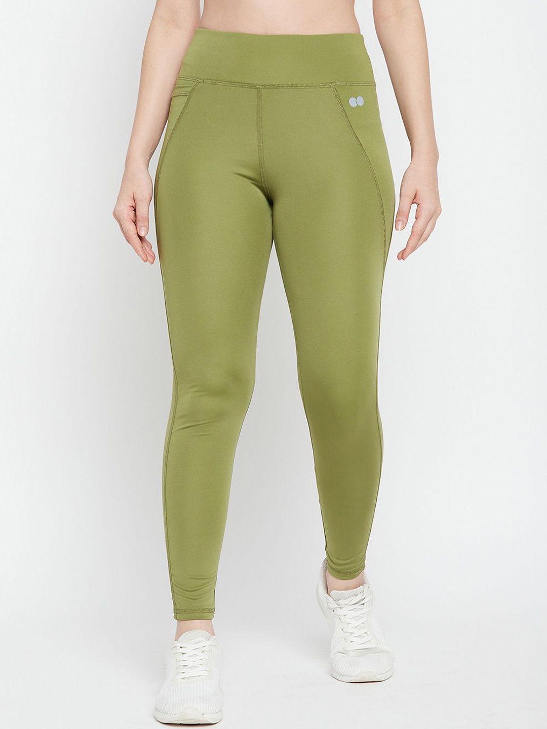 

Clovia Women Solid High-Rise Active Tights, Green