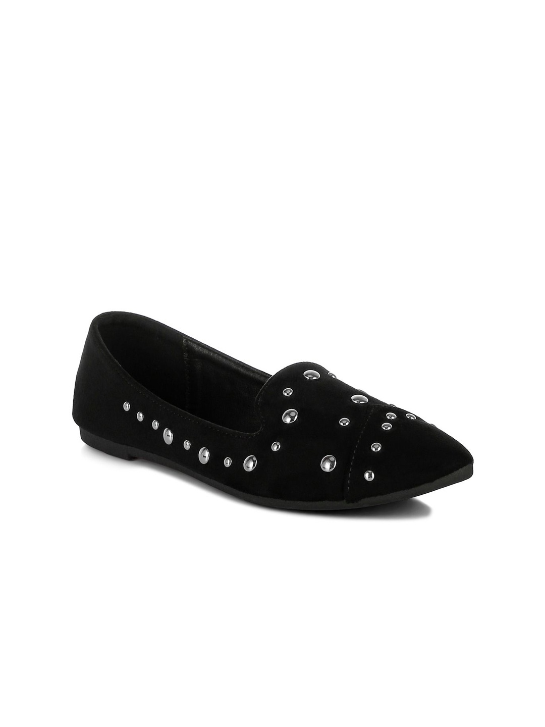 

London Rag Women Woven Design Slip-On Loafers, Black