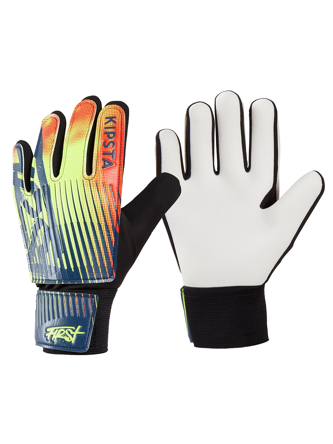 

Kipsta By Decathlon Blue & Yellow Essential Goalkeeping Football Gloves, White