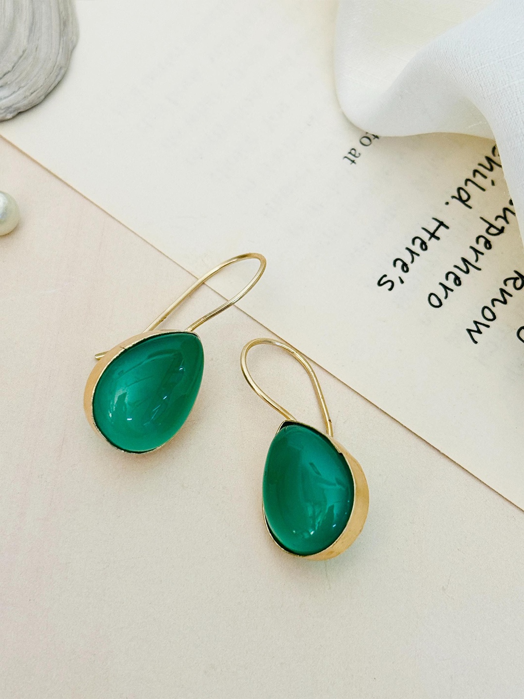 

ABDESIGNS Gold Plated Stone Studded Enthralling Drop Earrings