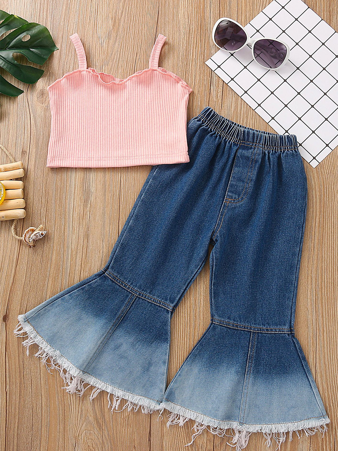 

LULU & SKY Girls Top with Jeans, Blue