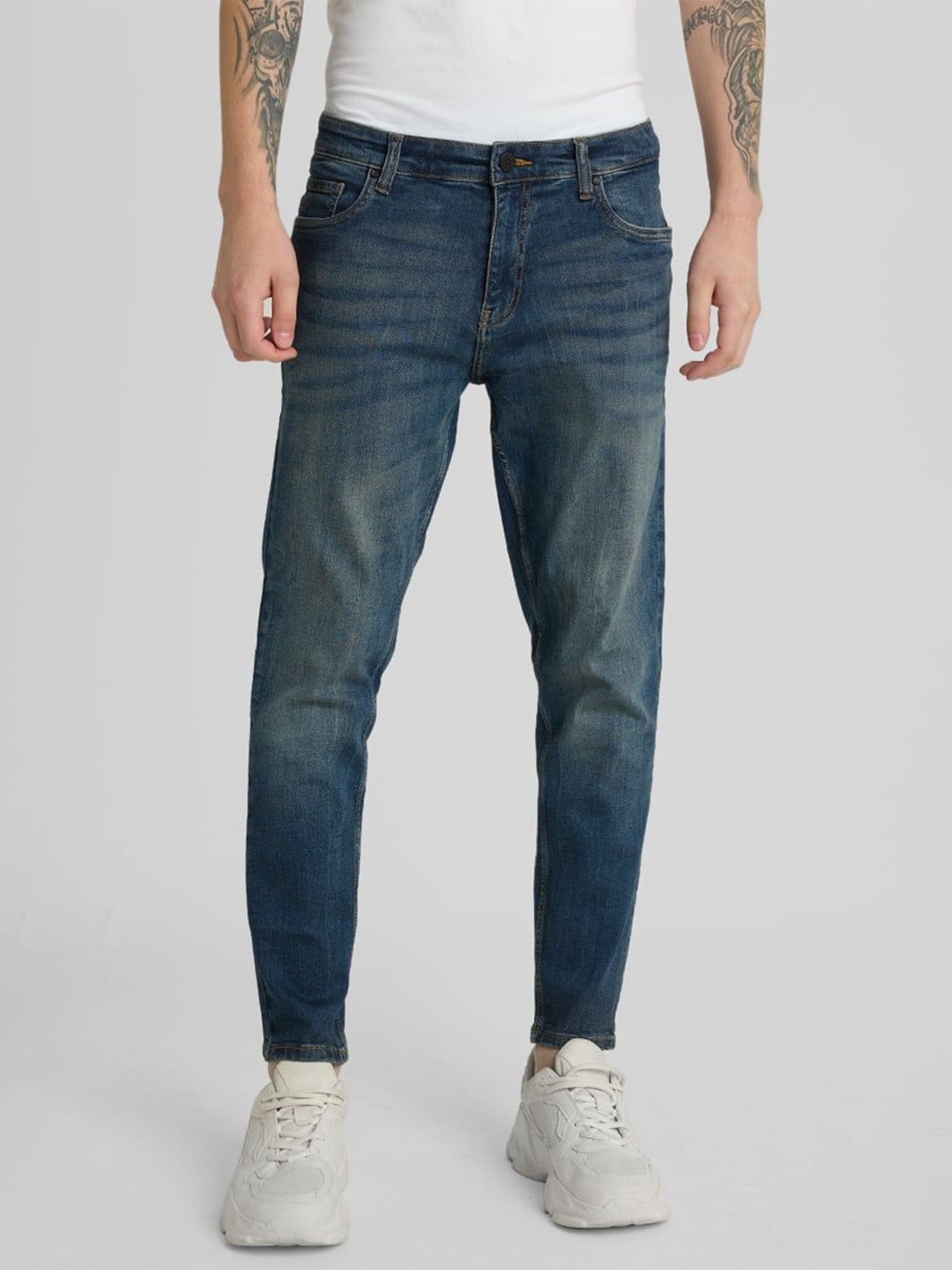 

Snitch Men Classic Light Fade Stretchable Jeans, Blue