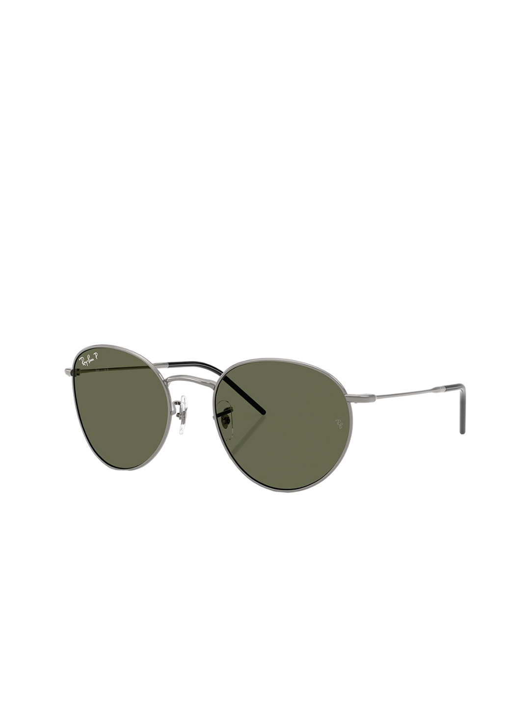 

Ray-Ban Unisex Round Sunglasses with Polarised Lens, Green