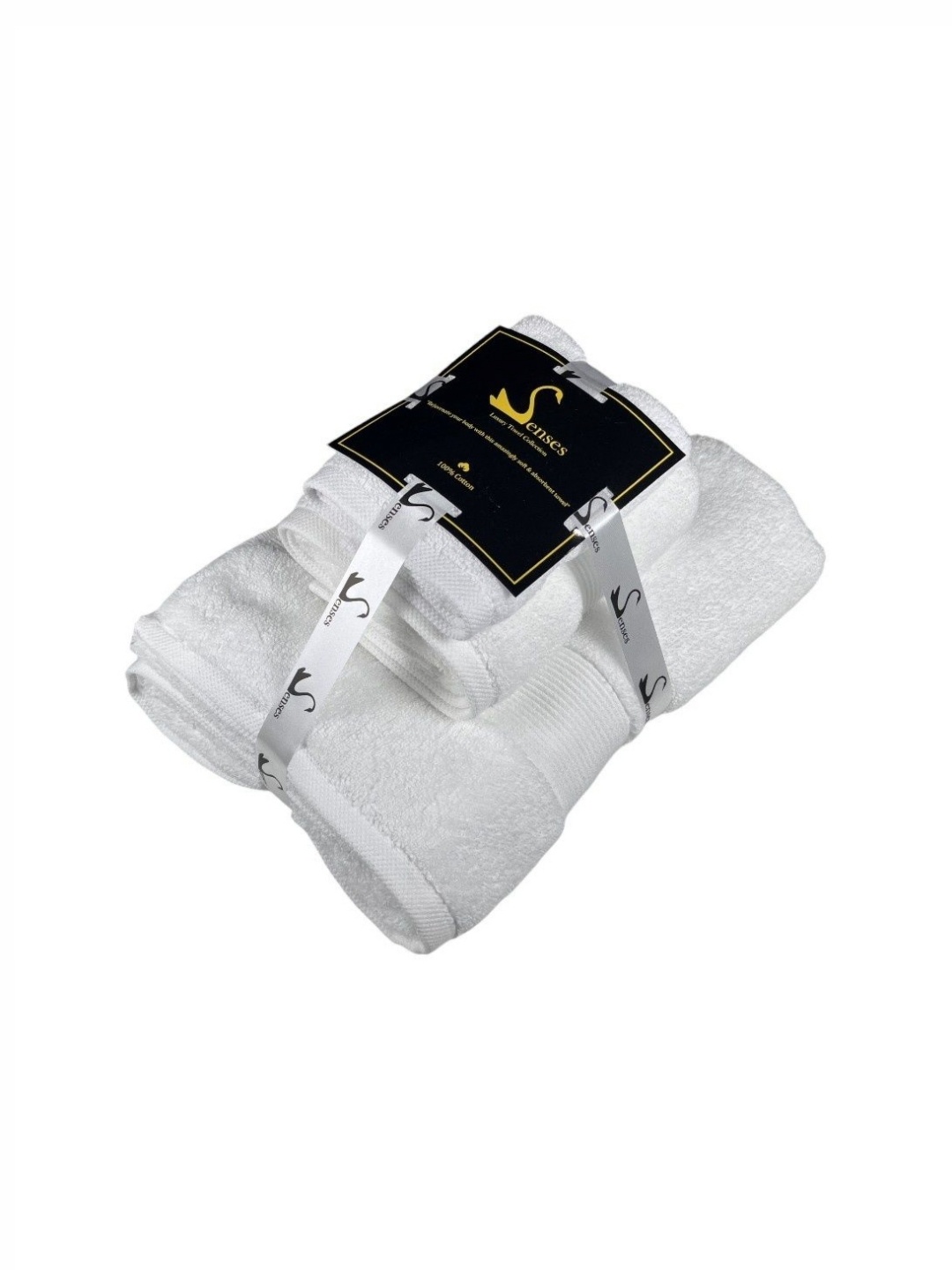 

SENSES White 3 Pieces Cotton 703 GSM Bath Towel