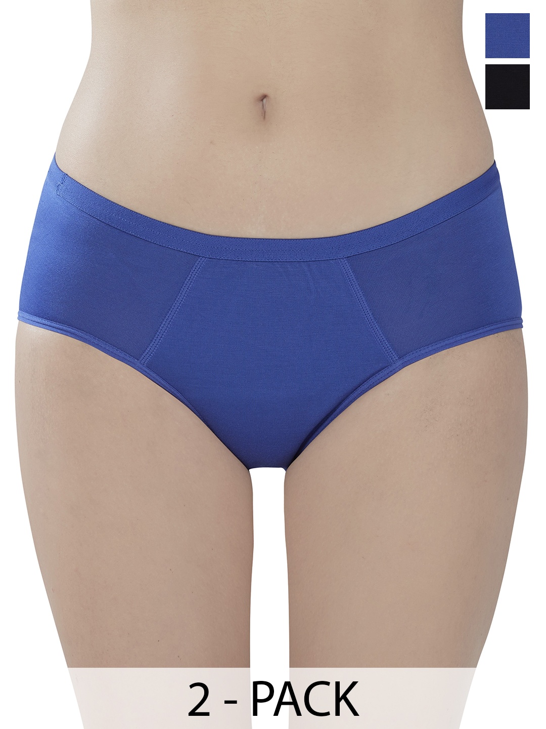 

PLUMBURY Women Pack Of 2 Leak-Proof Ultimate Leak Proof Reusable Period Panties, Blue