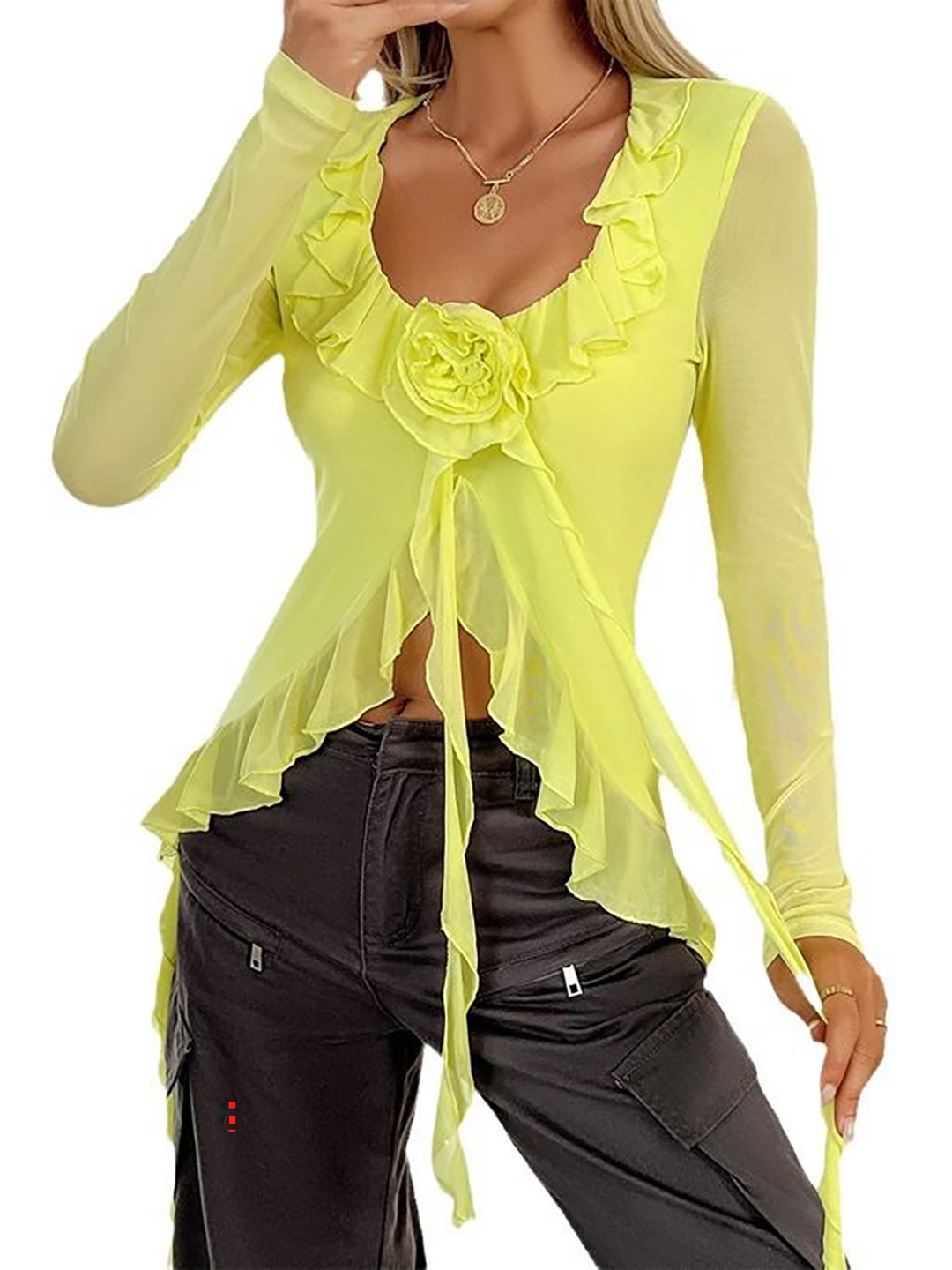 

StyleCast Women Solid Round Neck Top, Yellow