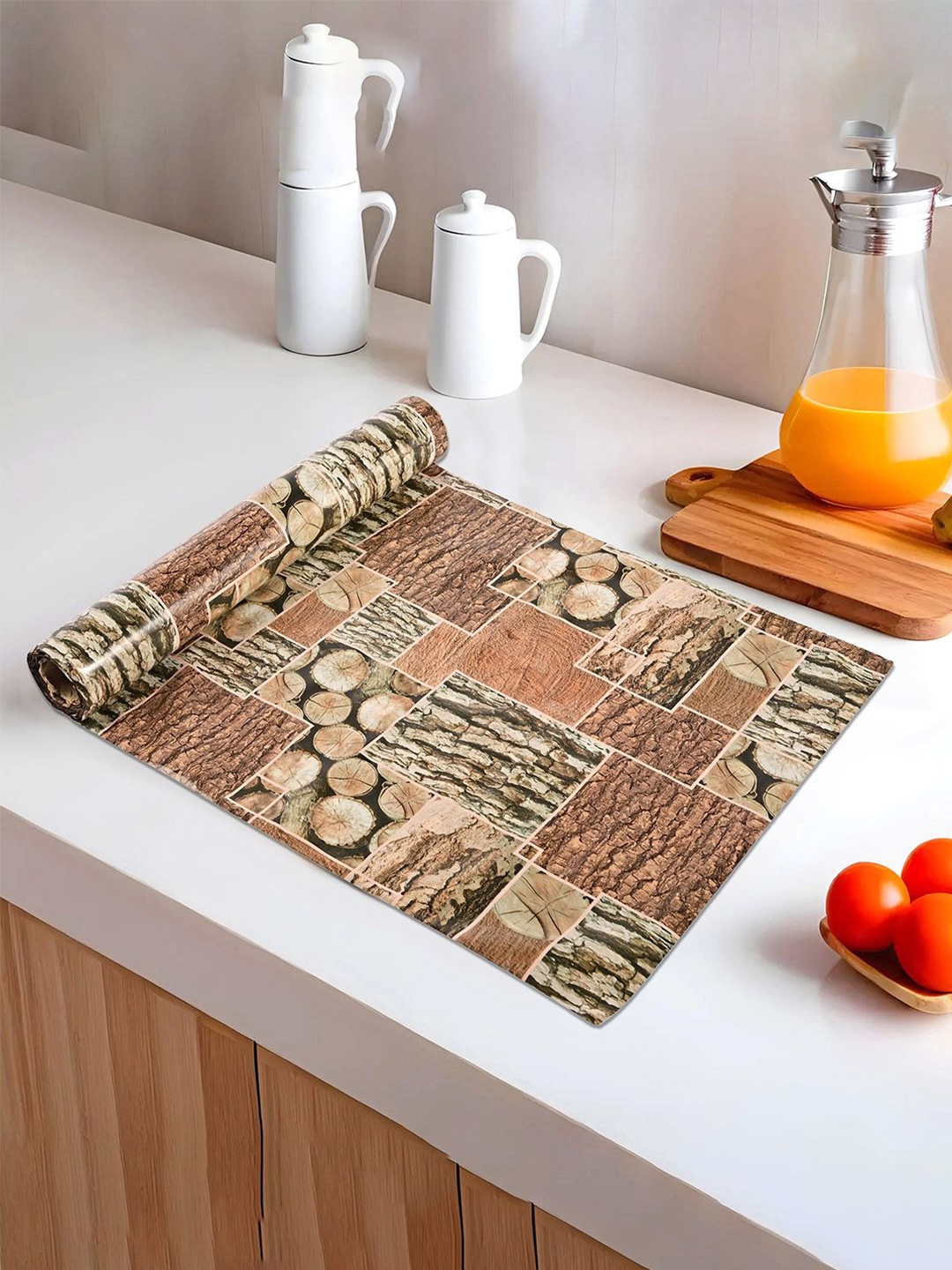 

Kuber Industries Brown & Black Printed Water Resistant Shelf Liner Organisers