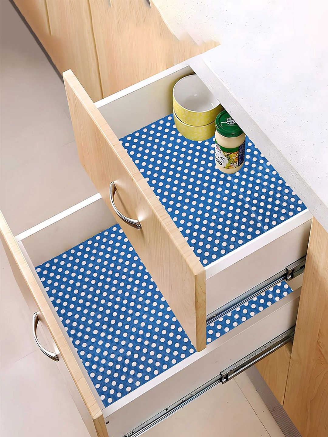 

Kuber Industries Blue & White 2 Pieces Printed Water Resistant Shelf Liner Organisers