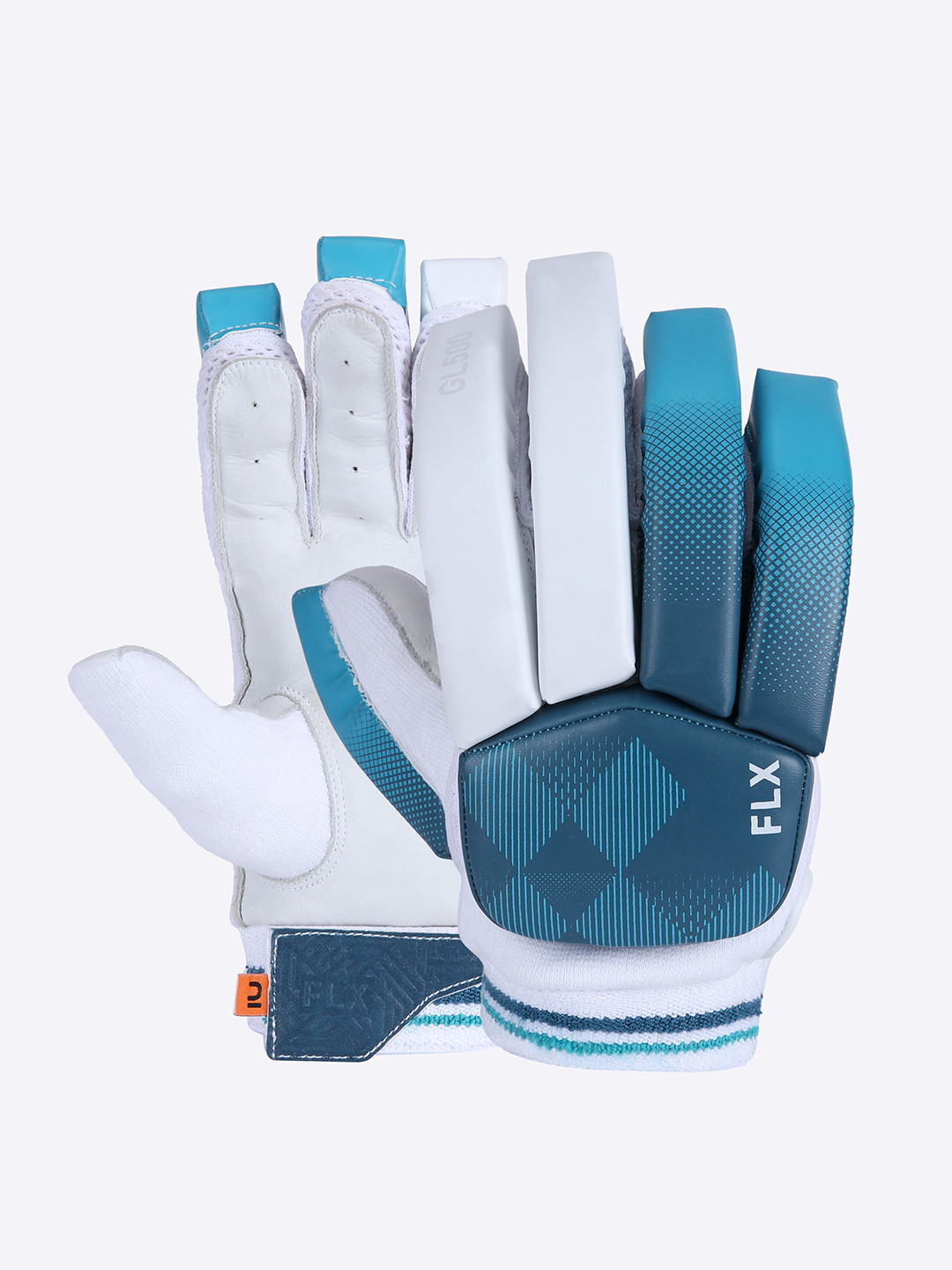 

FLX By Decathlon Adult White Blue Right Handed Eva Cricket Gloves