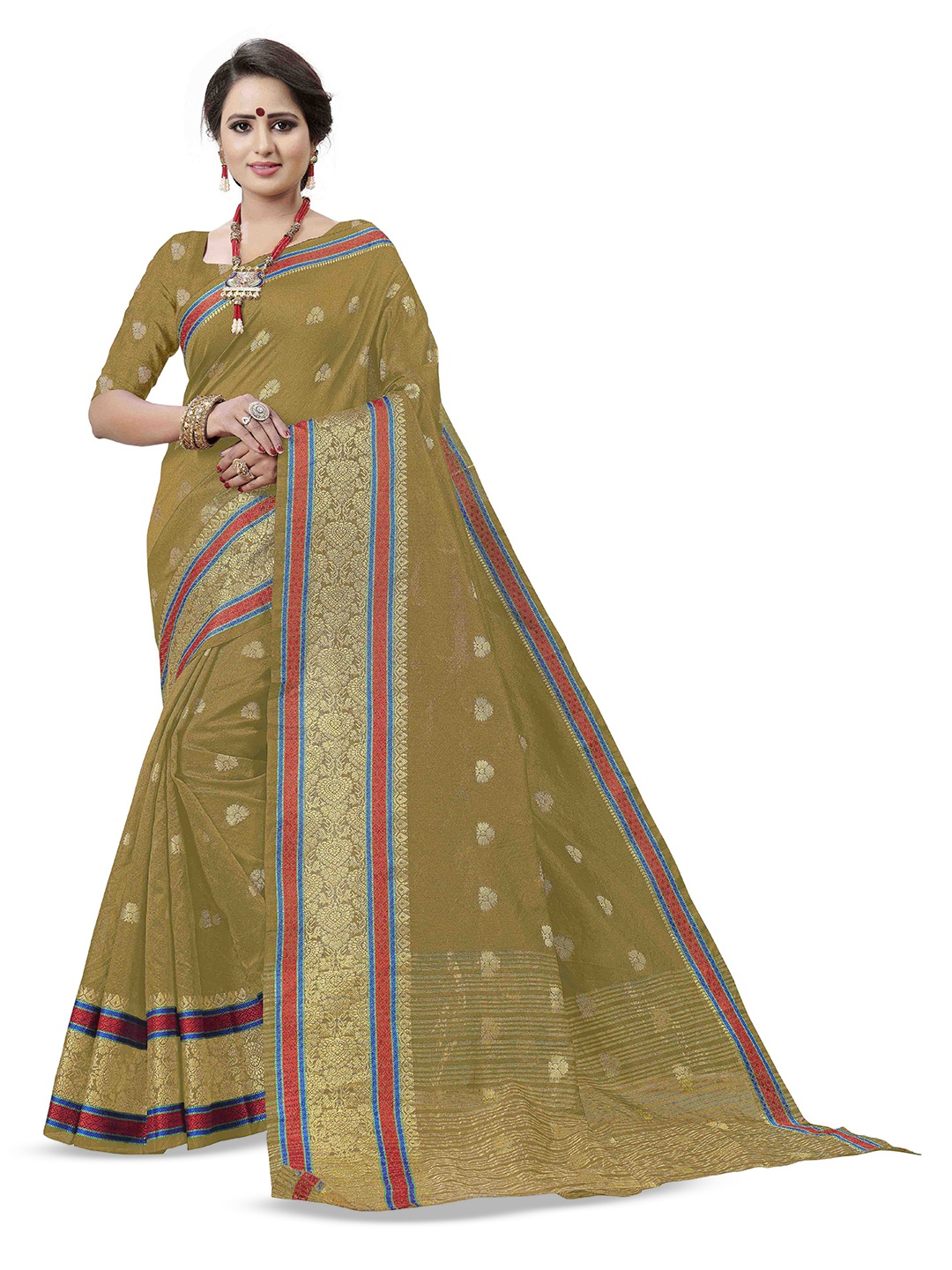 

Maroosh Woven Design Zari Saree, Beige