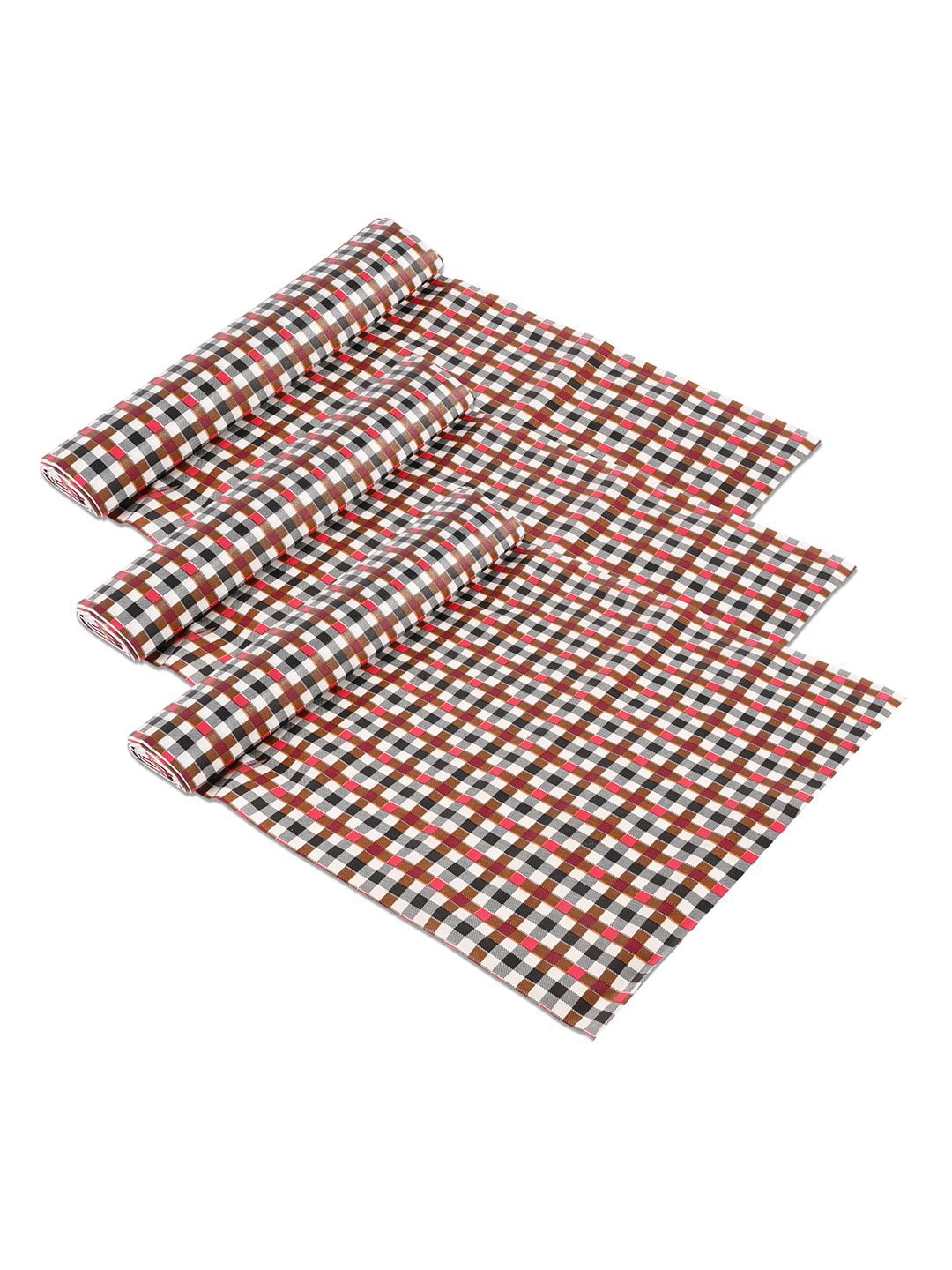 

Kuber Industries Red & Black 3 Pieces Checked Water Resistant Shelf Liner Organisers