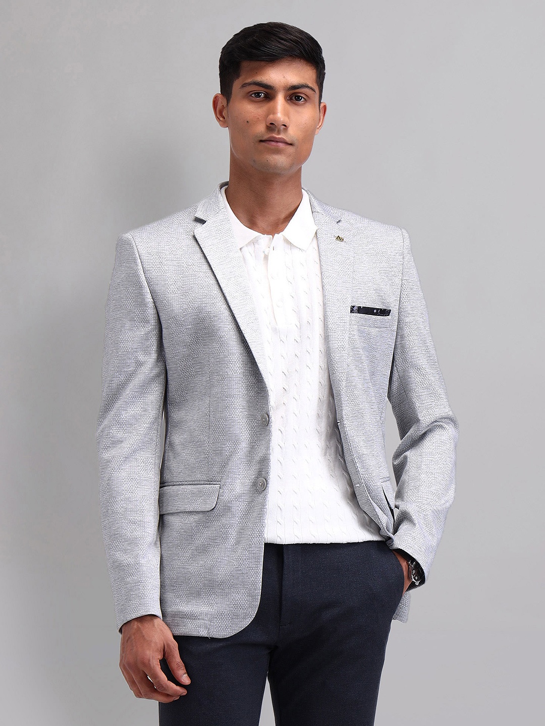 

AD By Arvind Tailored Fit Single Breasted Blazer, Grey