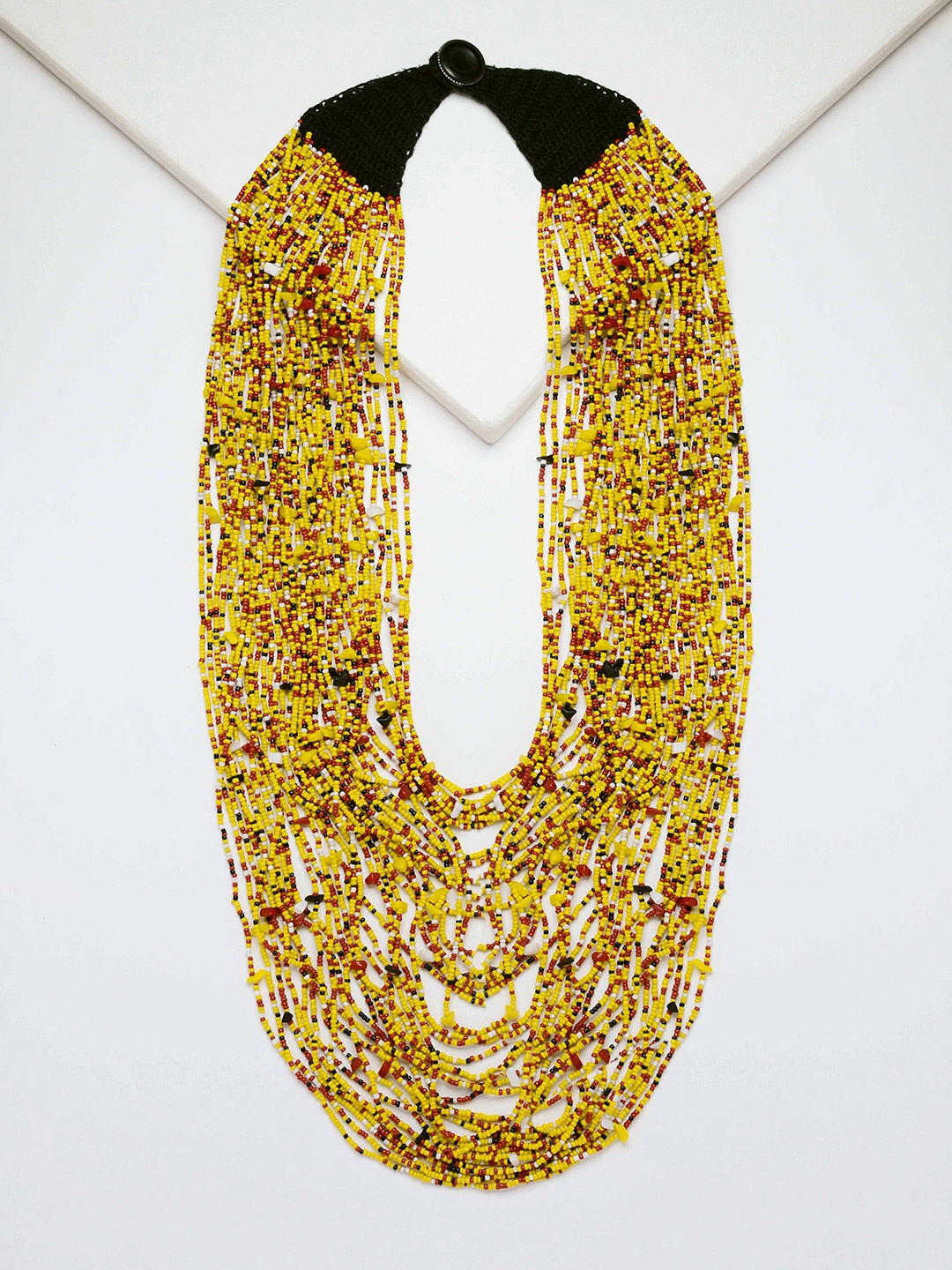 

Rhea Beaded Layered Necklace, Yellow