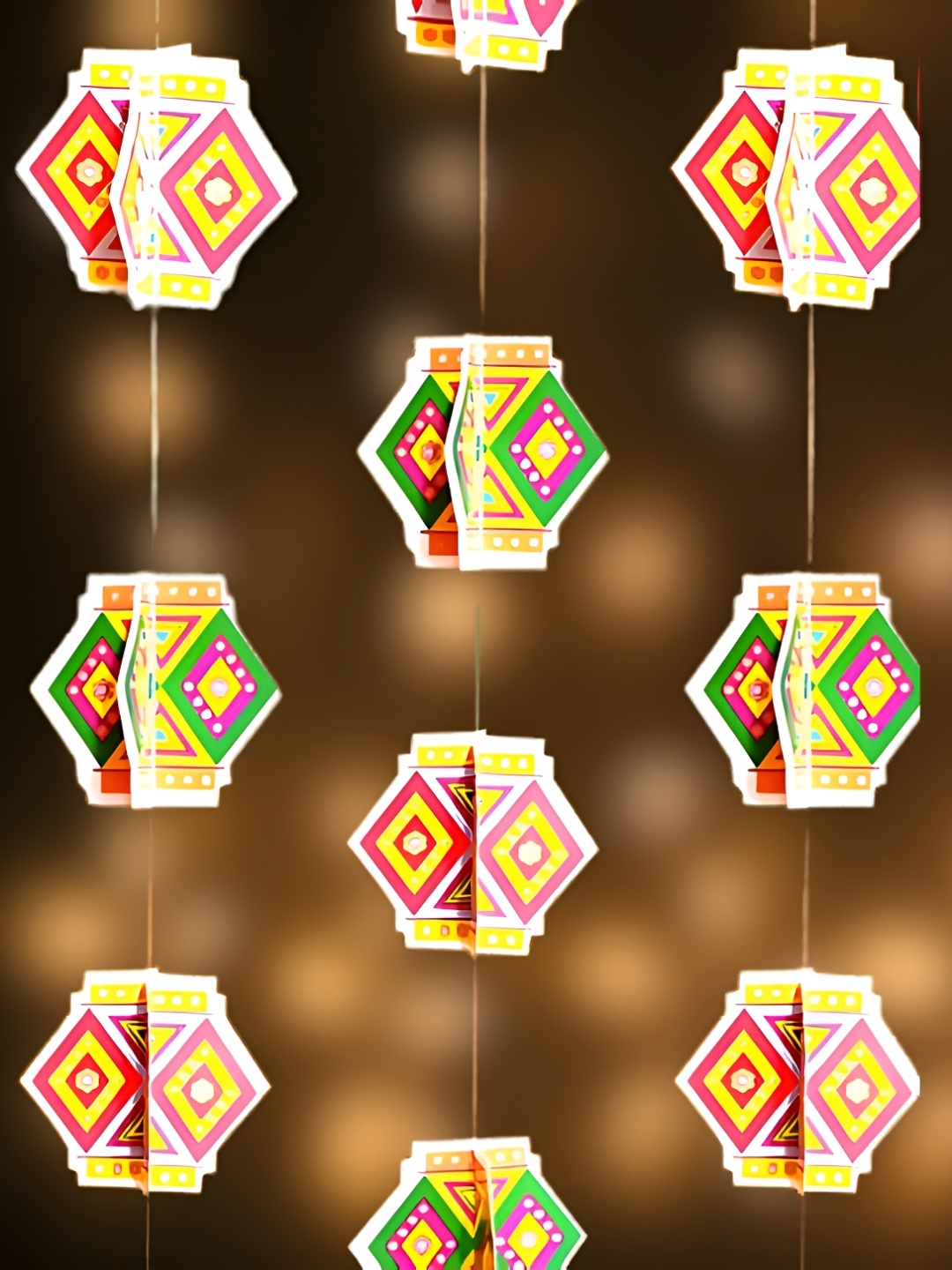 

Special You 4Pcs Yellow & Green Paper Kandeel Festive Decor