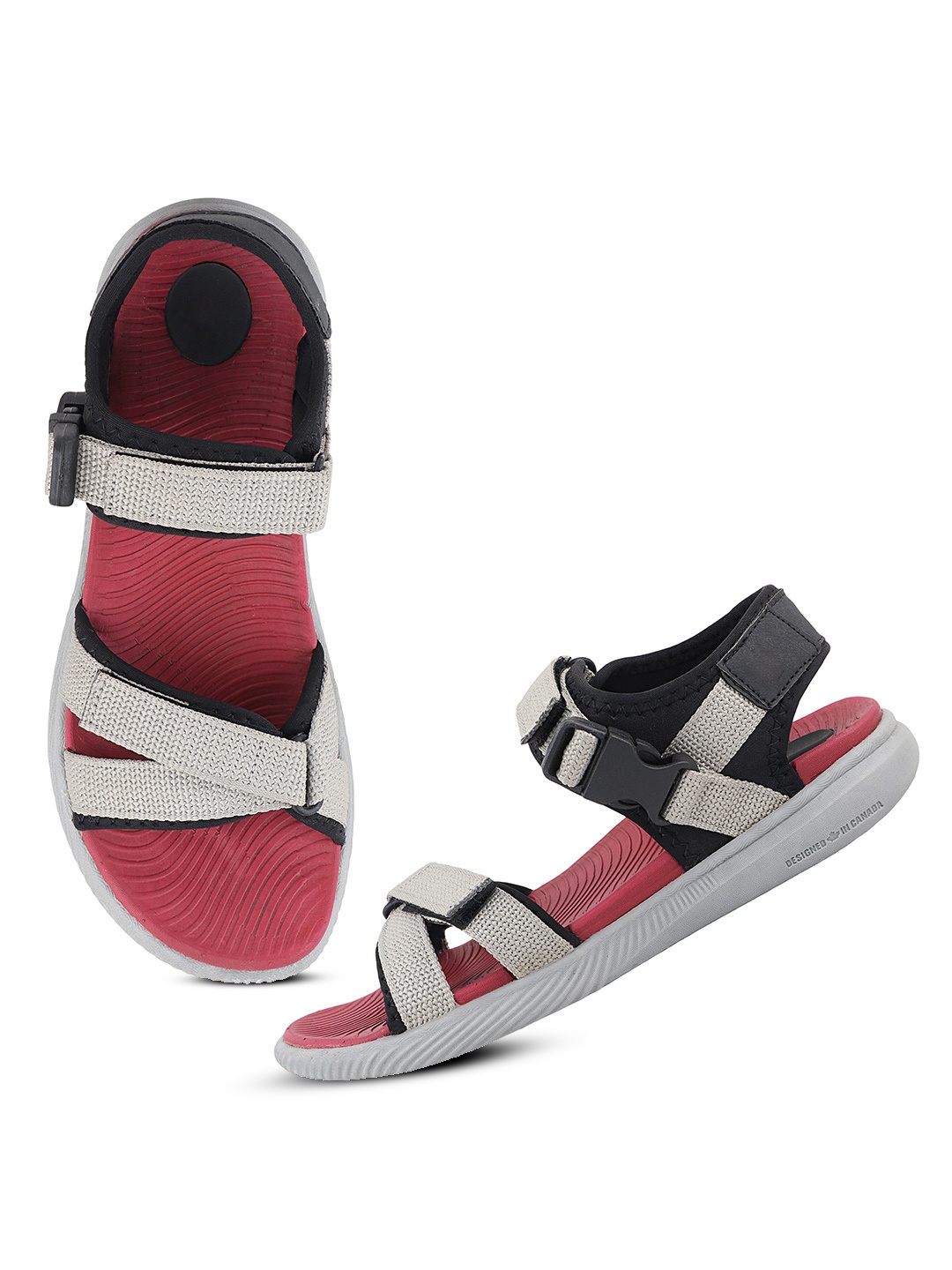 

YK Boys Velcro Fastening Casual Sports Sandals, Grey