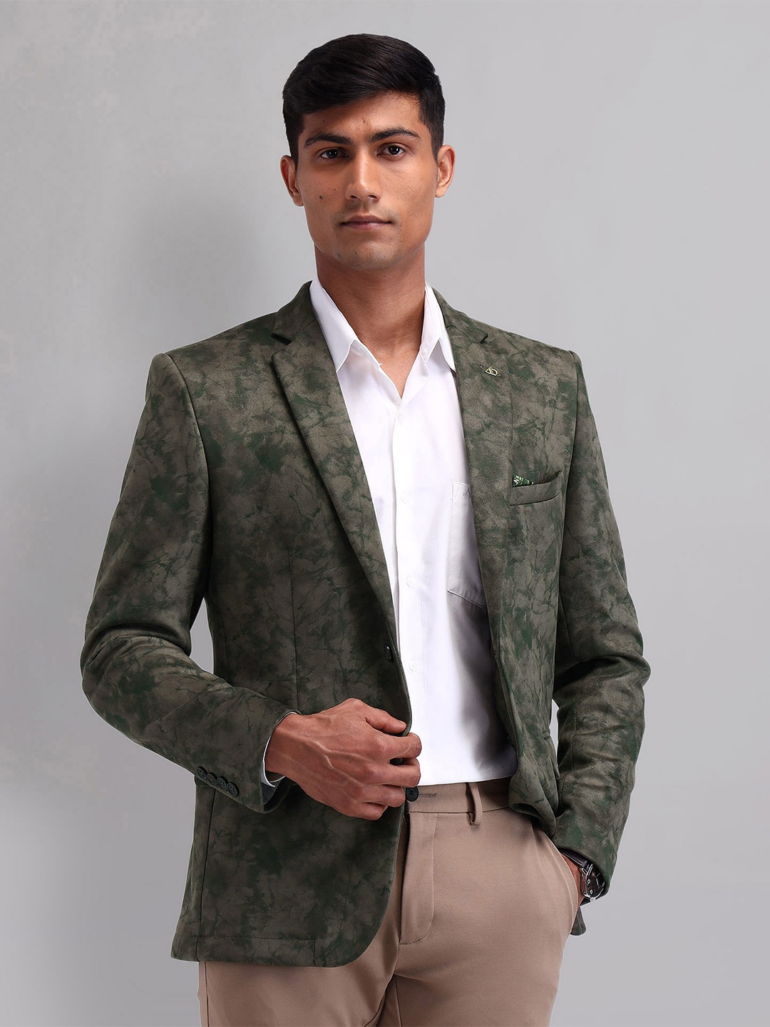 

AD By Arvind Slim Fit Single Breasted Blazer, Green