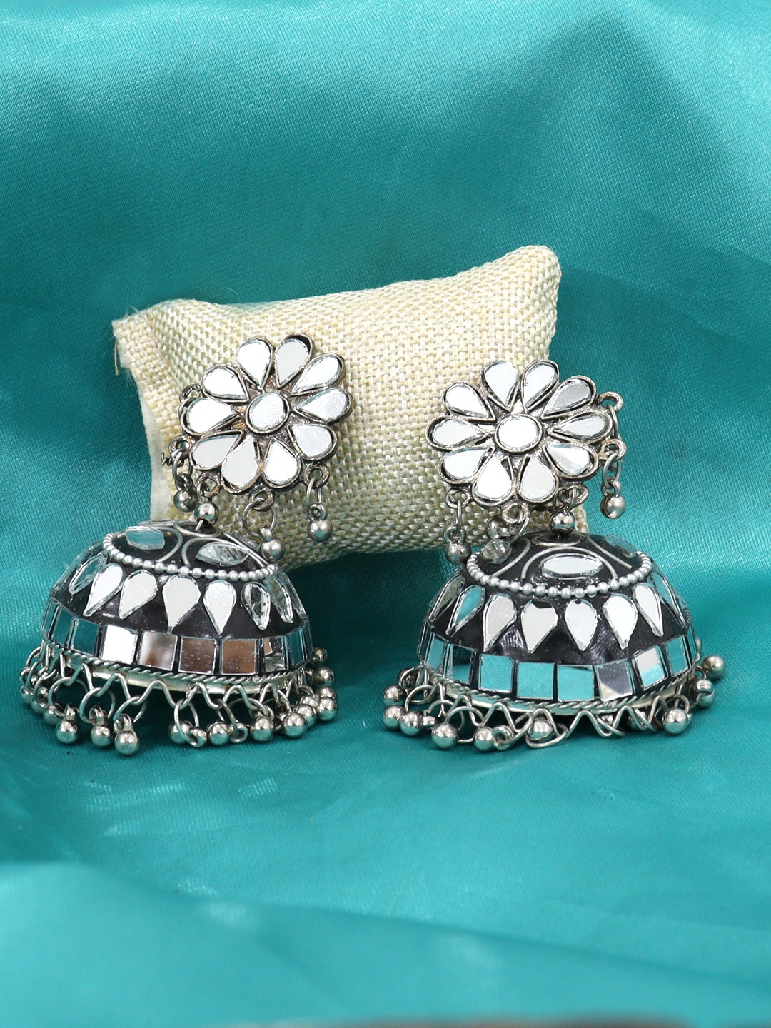 

KRENOZ Sterling Silver Oxidised Classic Jhumkas