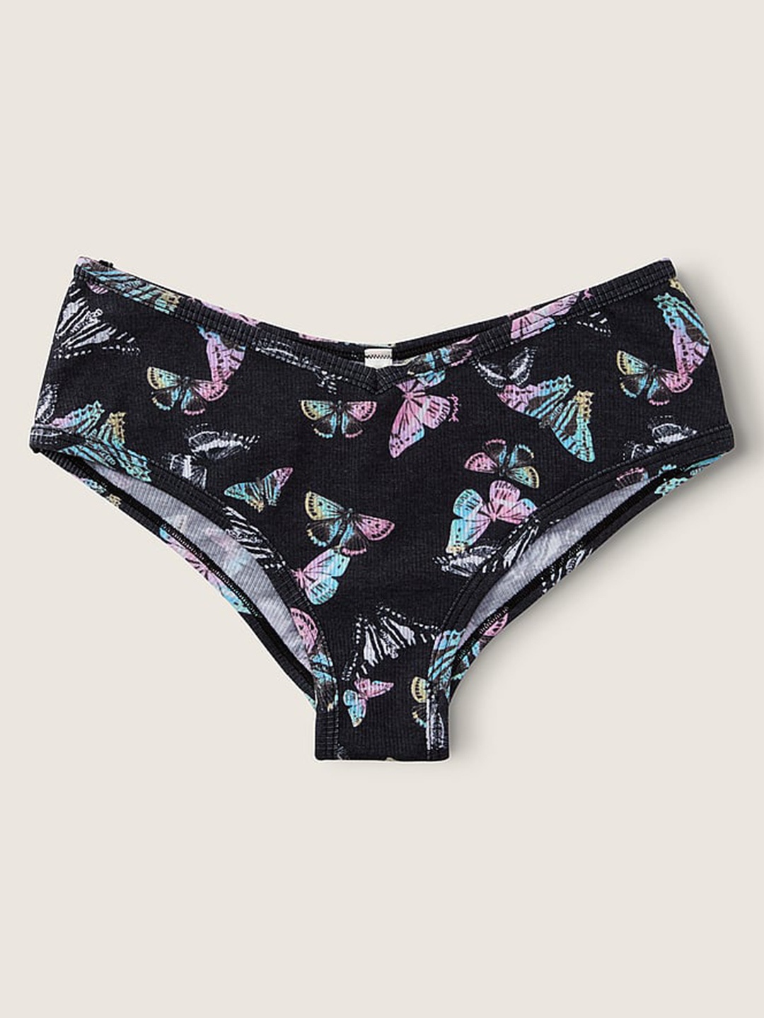 

Victoria's Secret Women PINK Printed Cotton Cheekster Basic Brief, Black