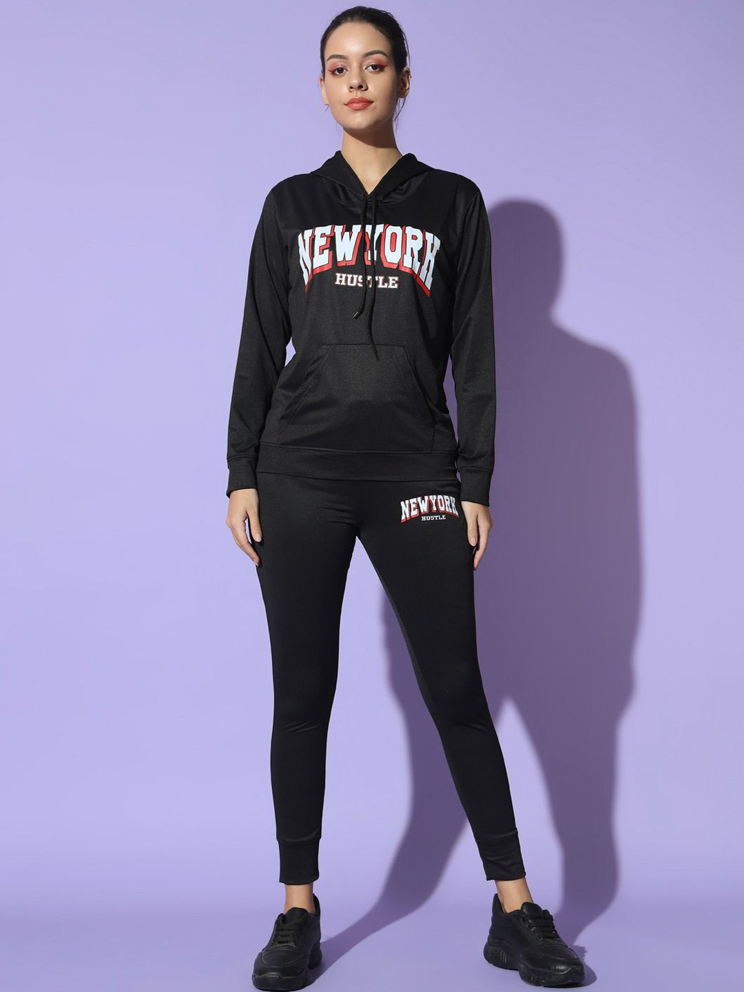 

GLITO Graphic Printed Hooded Tracksuits, Black