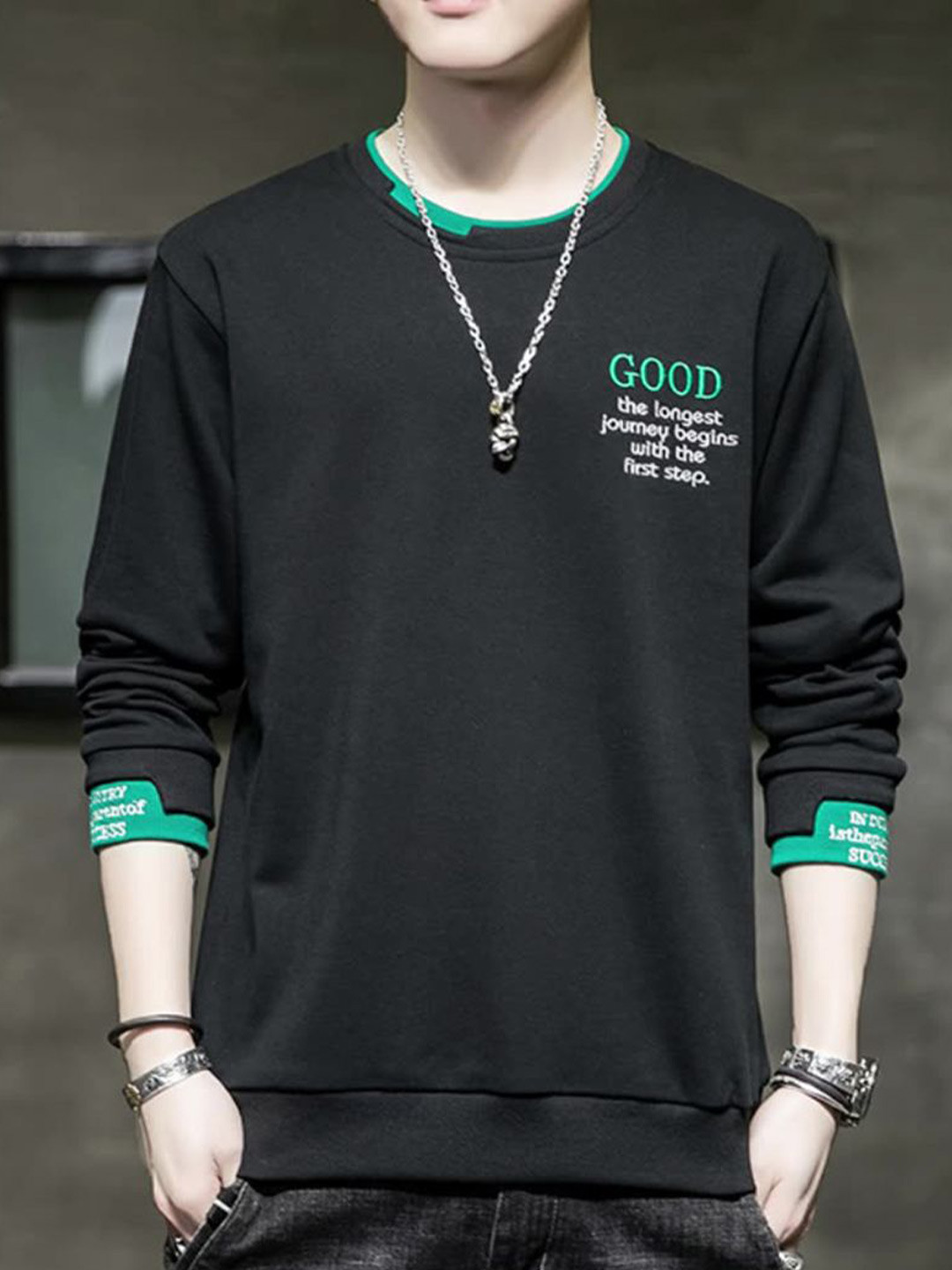 

StyleCast x Revolte Men Graphic Printed Sweatshirt, Black