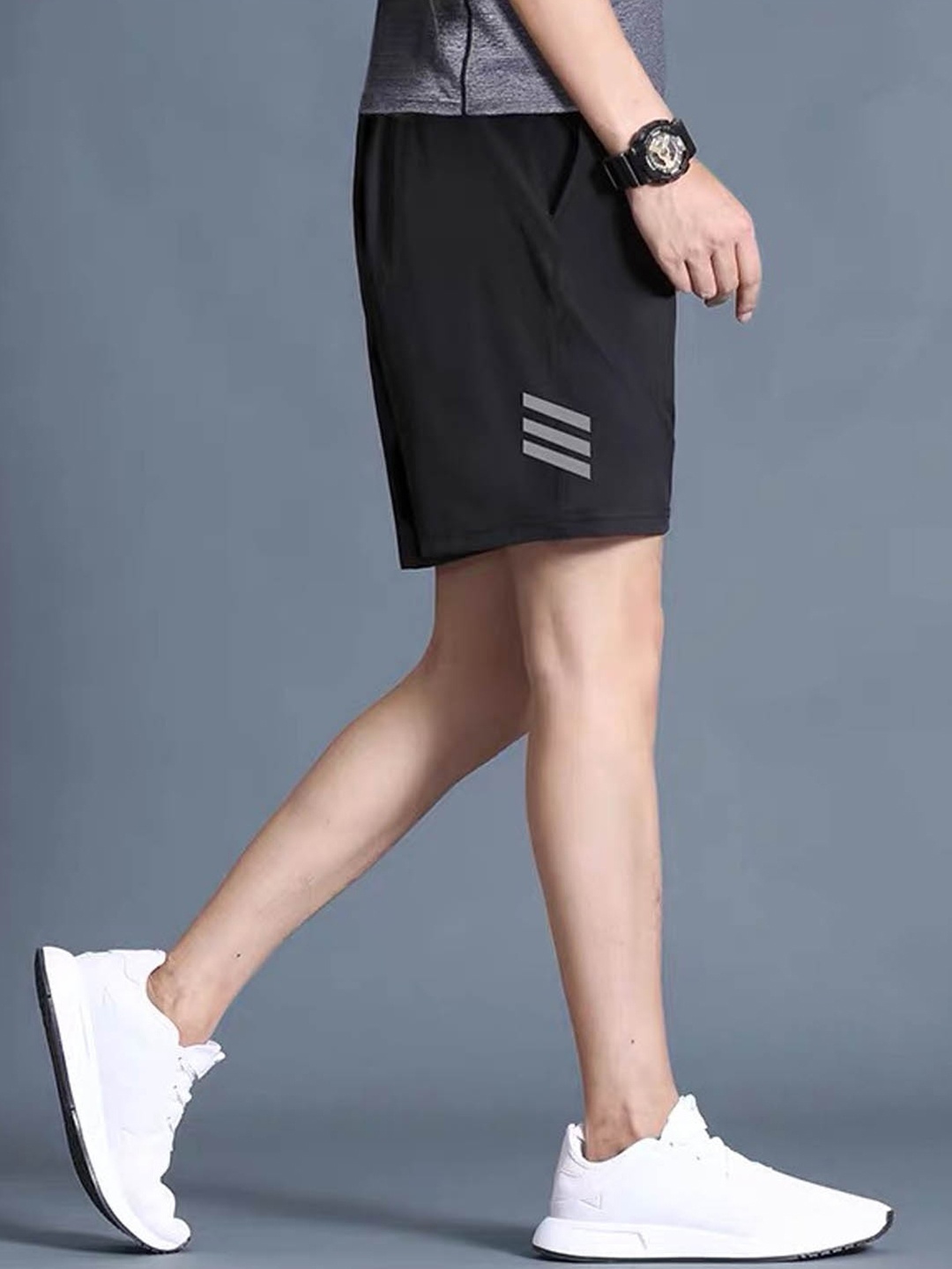 

StyleCast Men Slim Fit Above Knee Sports Shorts, Black
