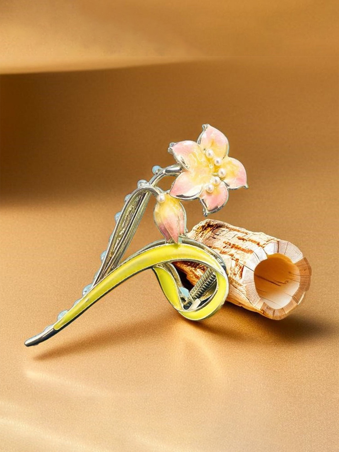 

MANSIYAORANGE Women Big Size Embellished Claw Clip, Yellow