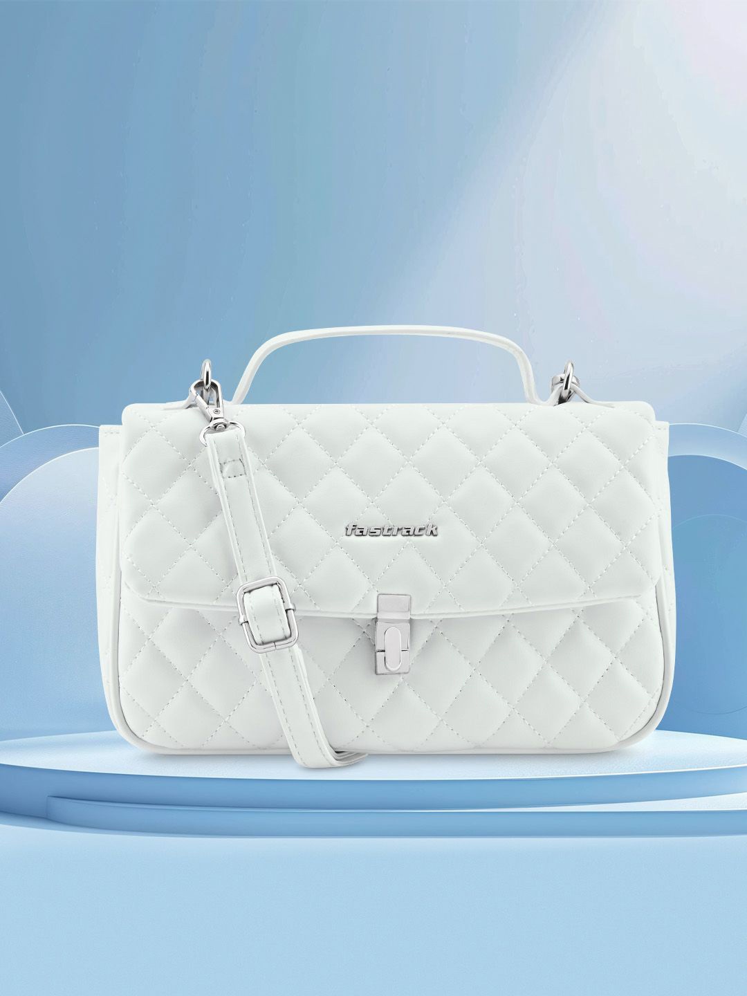 

Fastrack Women Solid Quilted Satchel Bag, White